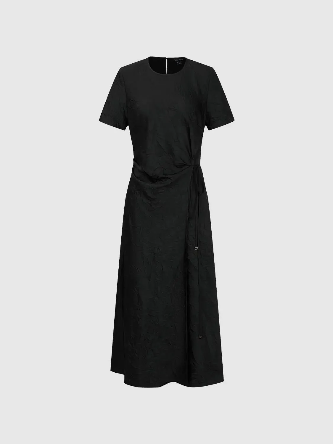 11473-lace-up-waist-tie-a-line-midi-dress-crinkle-texture-dress-7.webp Lace Up Waist Tie A Line Midi Dress Crinkle Texture Dress