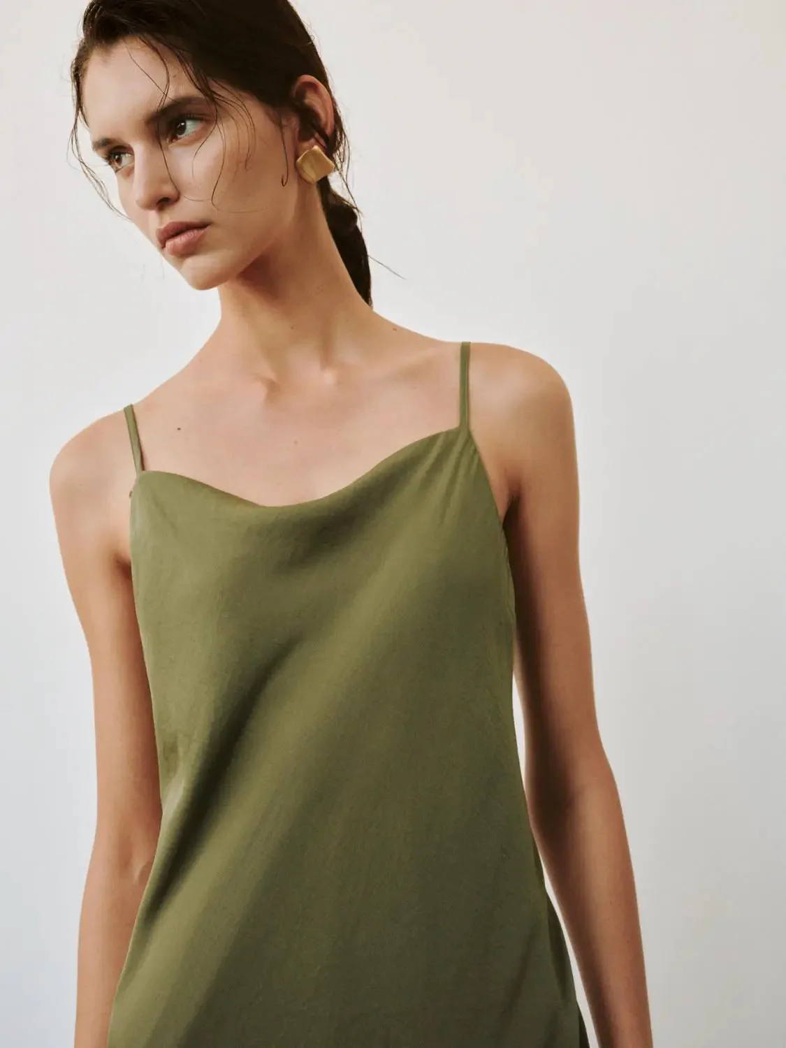 Elegant Strappy A Line Midi Synthetic Fabric Dresses