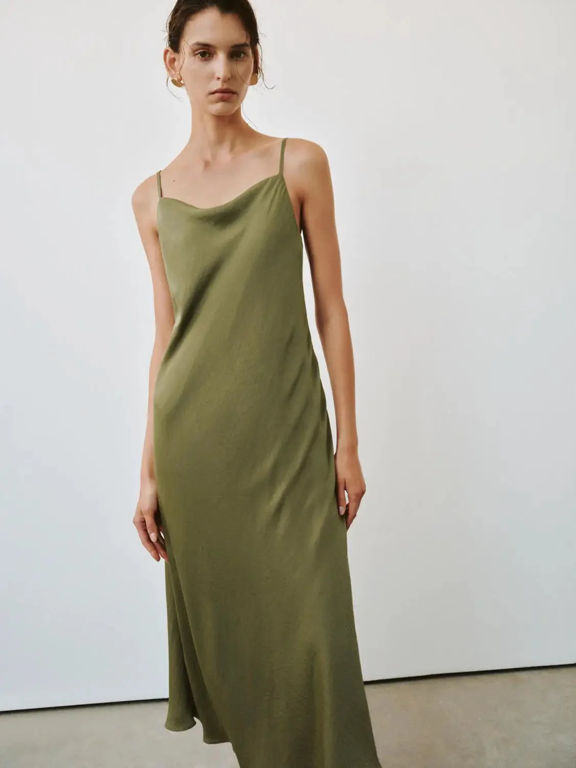 Elegant Strappy A Line Midi Synthetic Fabric Dresses