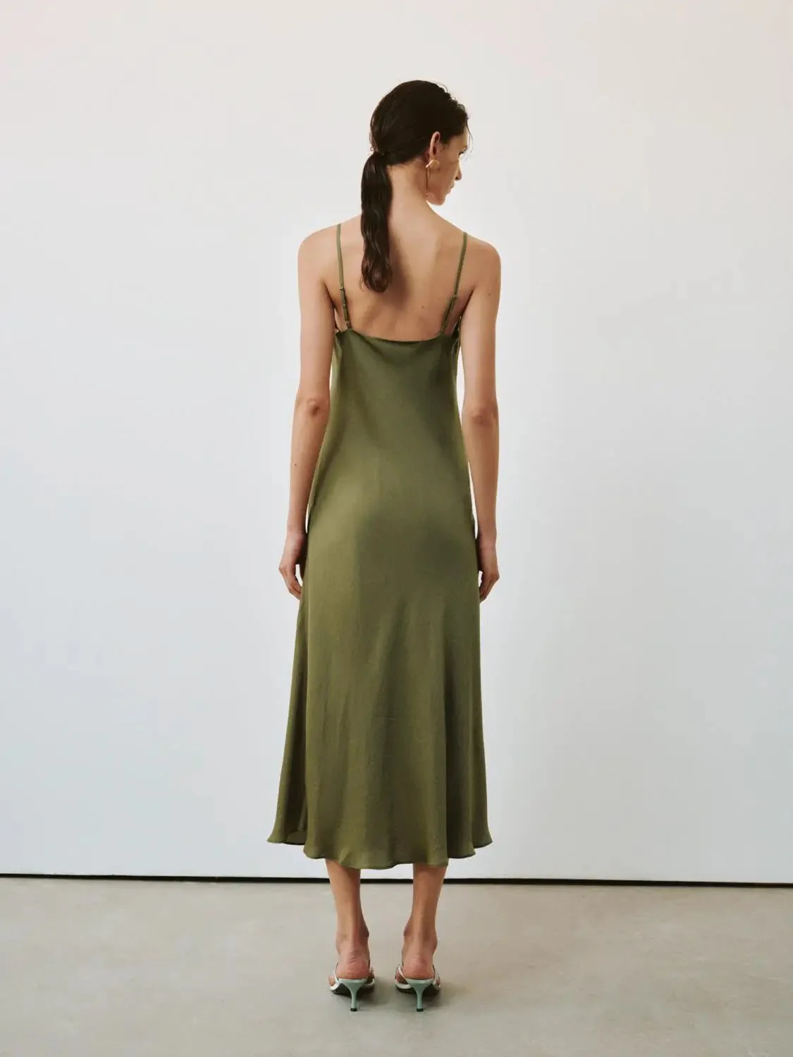 Elegant Strappy A Line Midi Synthetic Fabric Dresses