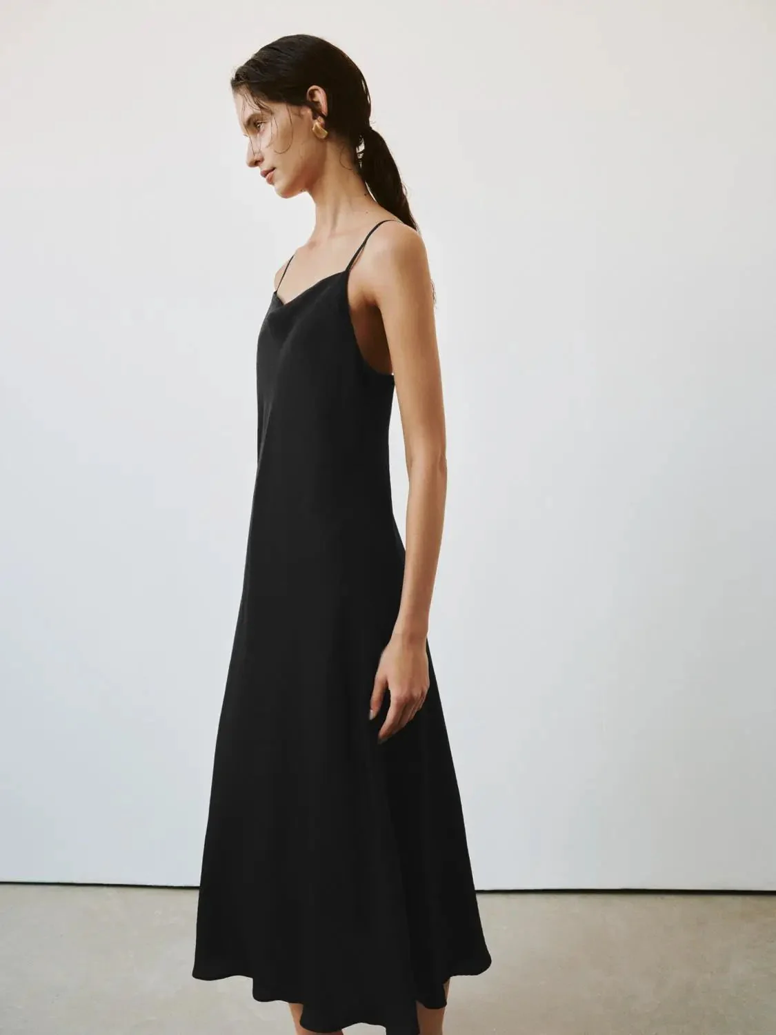 Elegant Strappy A Line Midi Synthetic Fabric Dresses