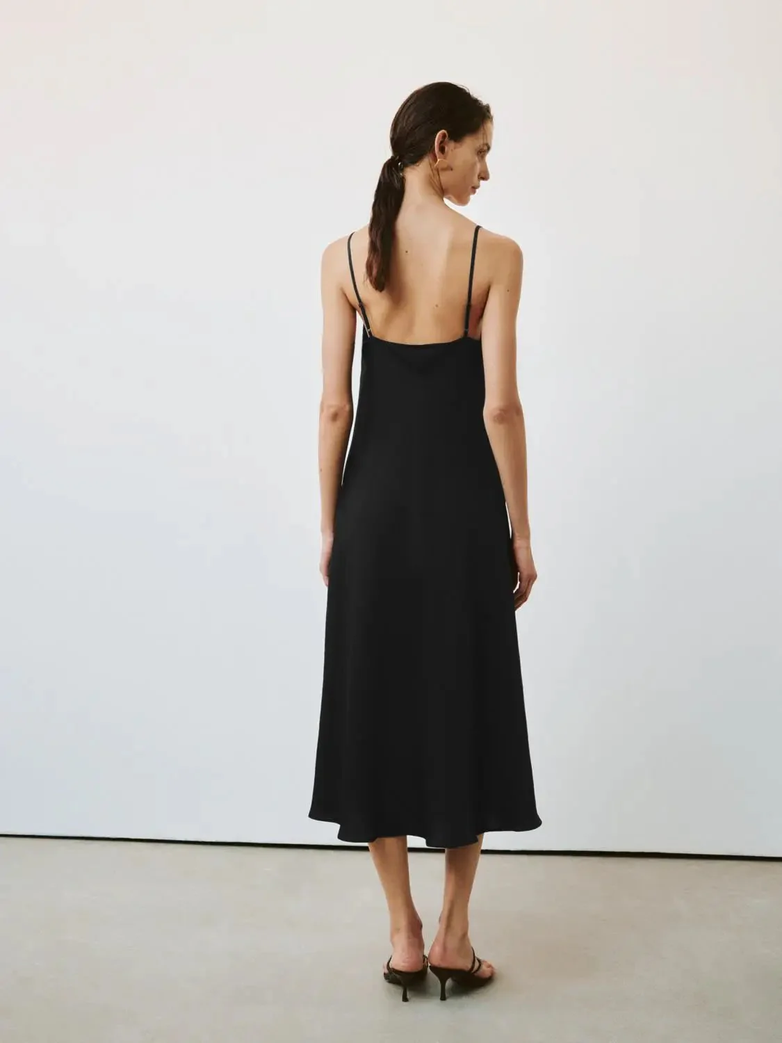 Elegant Strappy A Line Midi Synthetic Fabric Dresses