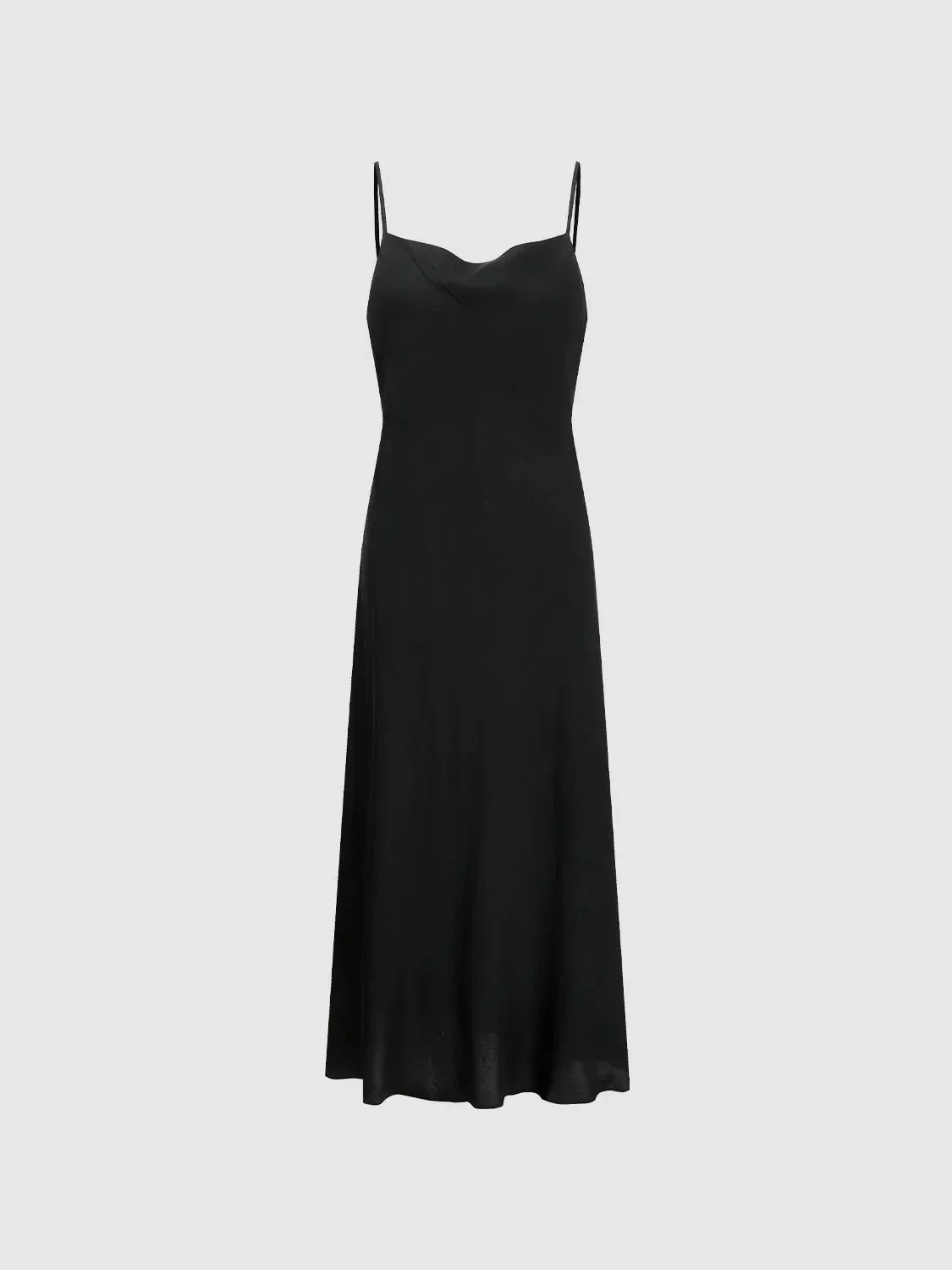 Elegant Strappy A Line Midi Synthetic Fabric Dresses