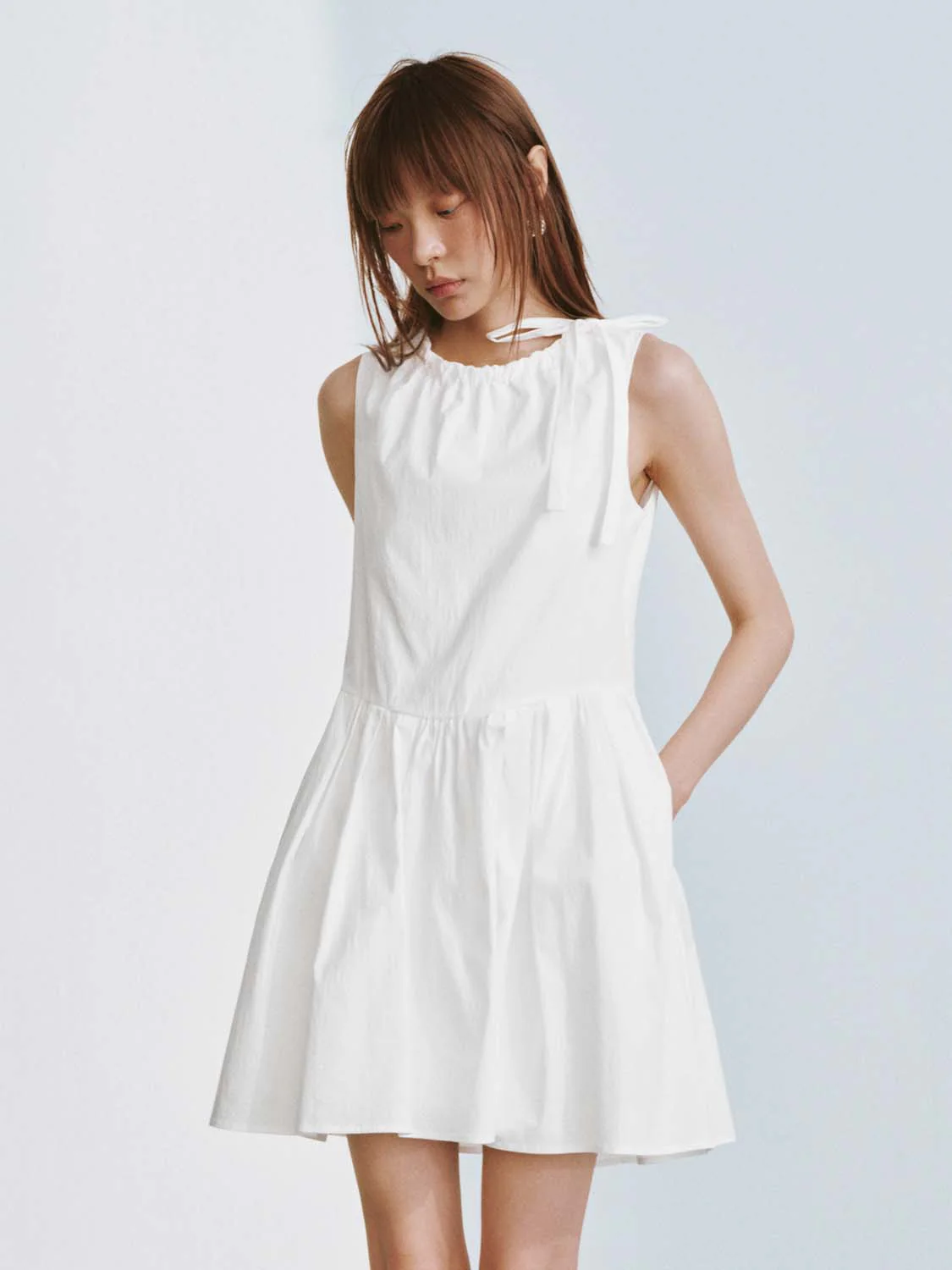 11576-shirring-detail-cotton-sleeveless-a-line-midi-dress-9.webp Shirring Detail Cotton Sleeveless A Line Midi Dress
