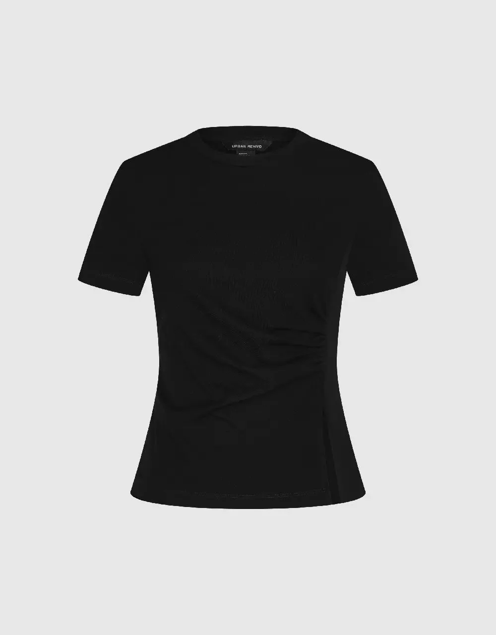 1160-white-natural-fiber-blend-with-subtle-ruched-detail-t-shirt-26.webp White Natural Fiber Blend With Subtle Ruched Detail T Shirt