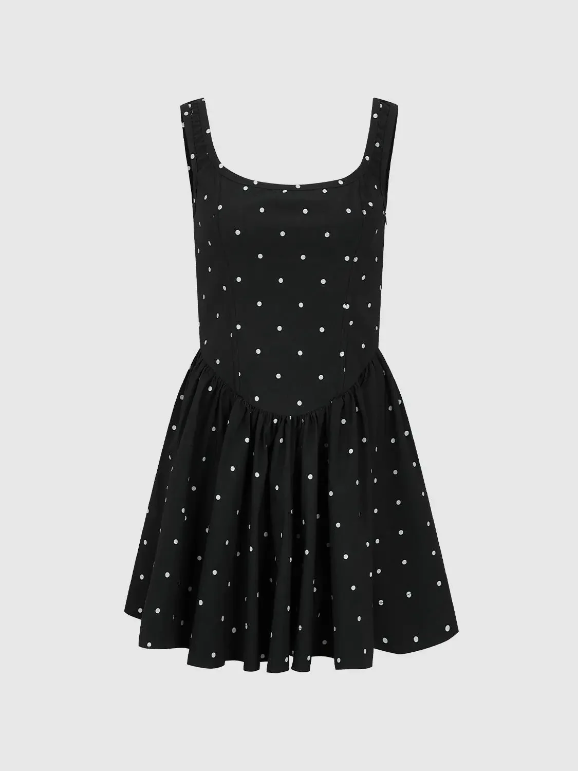 11642-viscose-blend-polka-dot-sleeveless-square-neck-aline-dress-7.webp Viscose Blend Polka Dot Sleeveless Square Neck Aline Dress