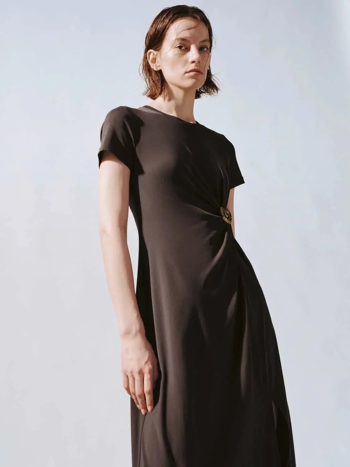 11706-chic-front-knot-draped-a-line-midi-dress-2.webp Chic Front Knot Draped A Line Midi Dress