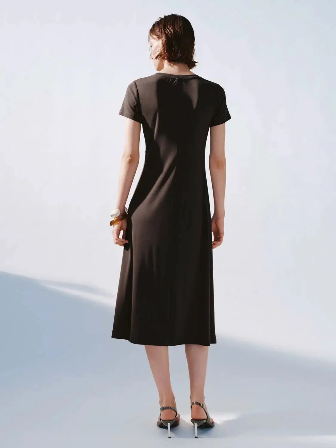 11706-chic-front-knot-draped-a-line-midi-dress-5.webp Chic Front Knot Draped A Line Midi Dress