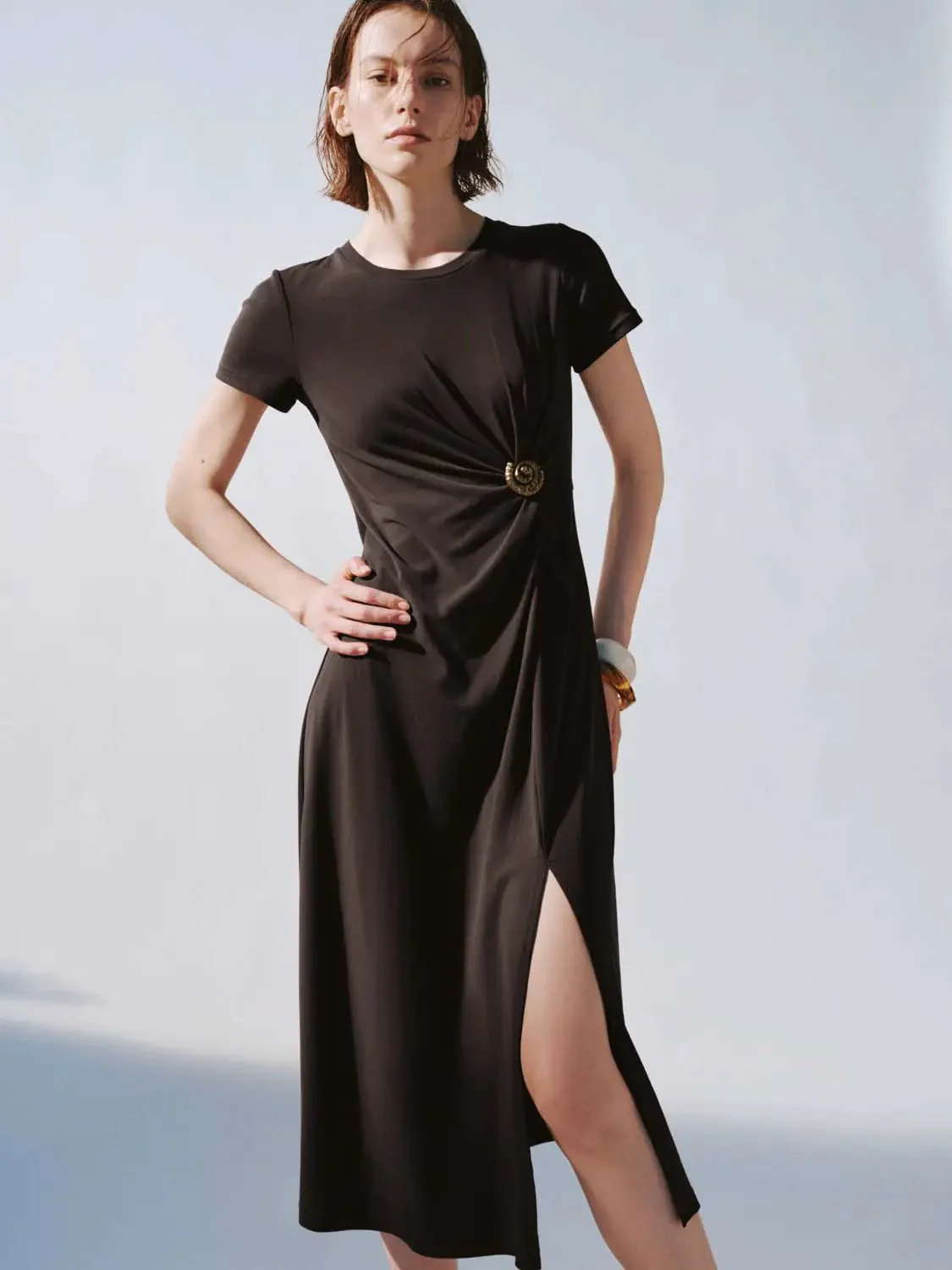 11706-chic-front-knot-draped-a-line-midi-dress-6.webp Chic Front Knot Draped A Line Midi Dress