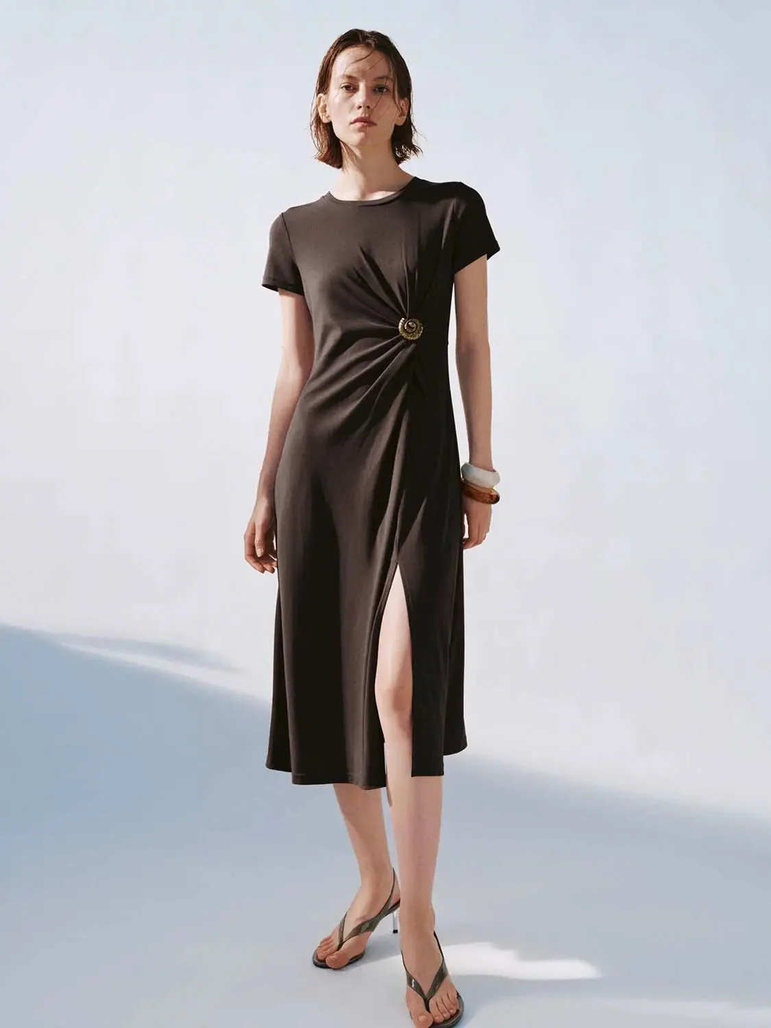11706-chic-front-knot-draped-a-line-midi-dress-9.webp Chic Front Knot Draped A Line Midi Dress