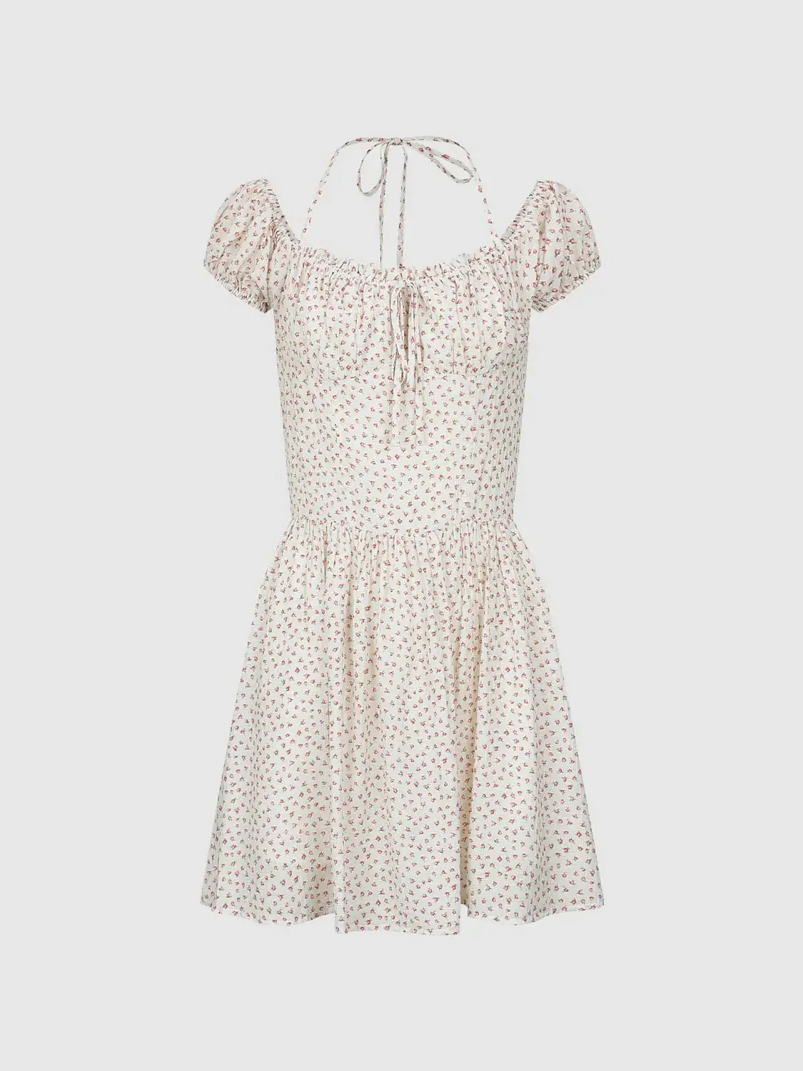 11712-floral-puff-sleeve-shirred-a-line-midi-dresses-15.webp Floral Puff Sleeve Shirred A Line Midi Dresses