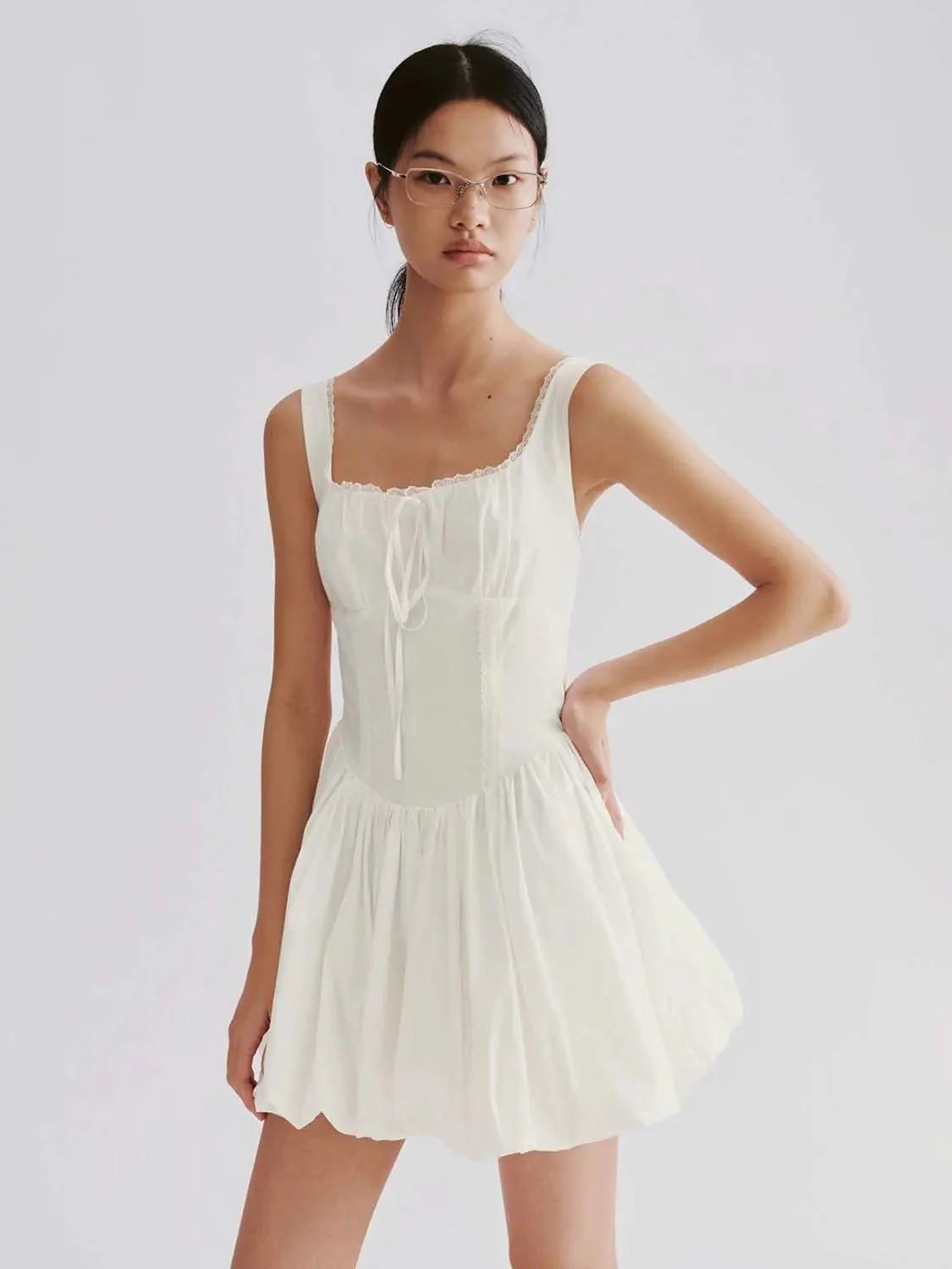 11827-cotton-blend-strappy-herringbone-a-line-balloon-dress-1.webp Cotton Blend Strappy Herringbone A-Line Balloon Dress