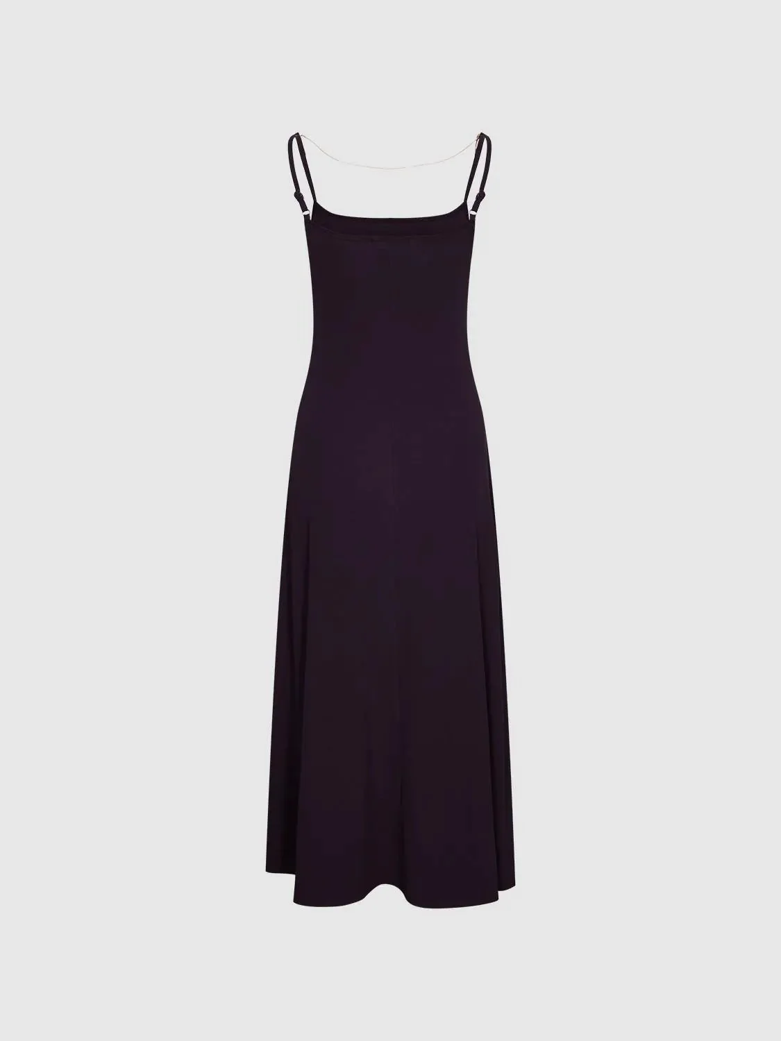 Elegant Cotton Blend Strappy A-Line Midi Dress