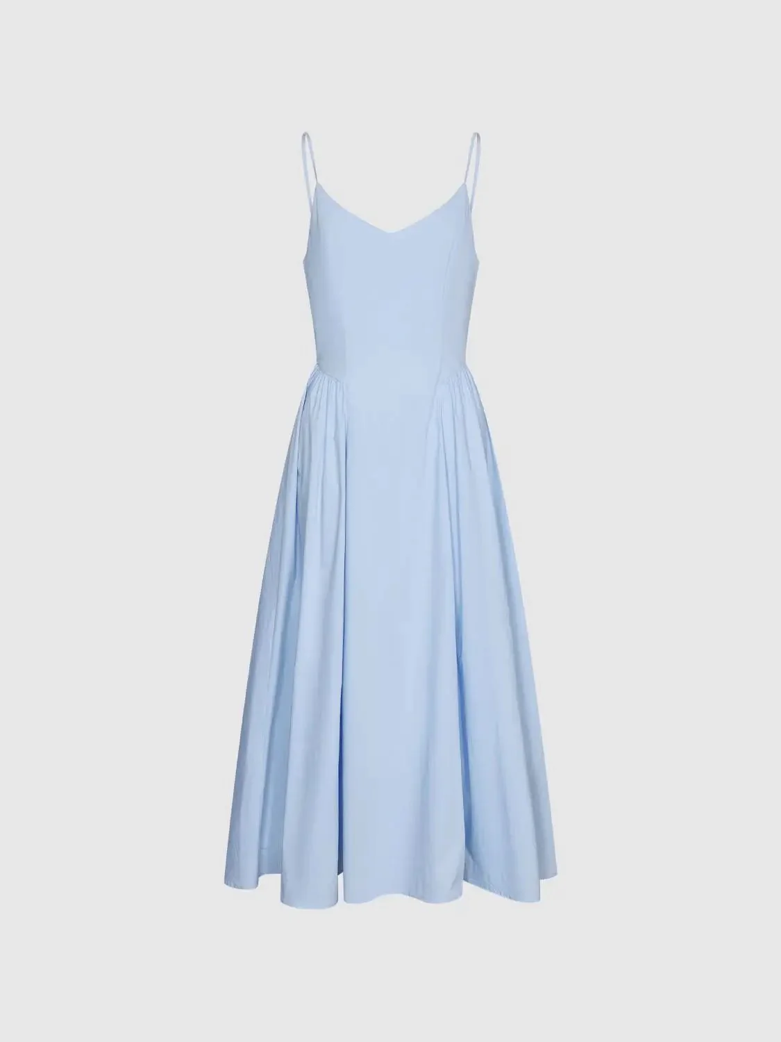 11902-powder-blue-cotton-strappy-shirring-a-line-midi-dress-12.webp Powder Blue Cotton Strappy Shirring A Line Midi Dress