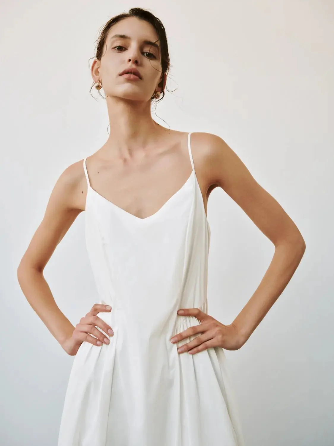 11902-powder-blue-cotton-strappy-shirring-a-line-midi-dress-6.webp Powder Blue Cotton Strappy Shirring A Line Midi Dress