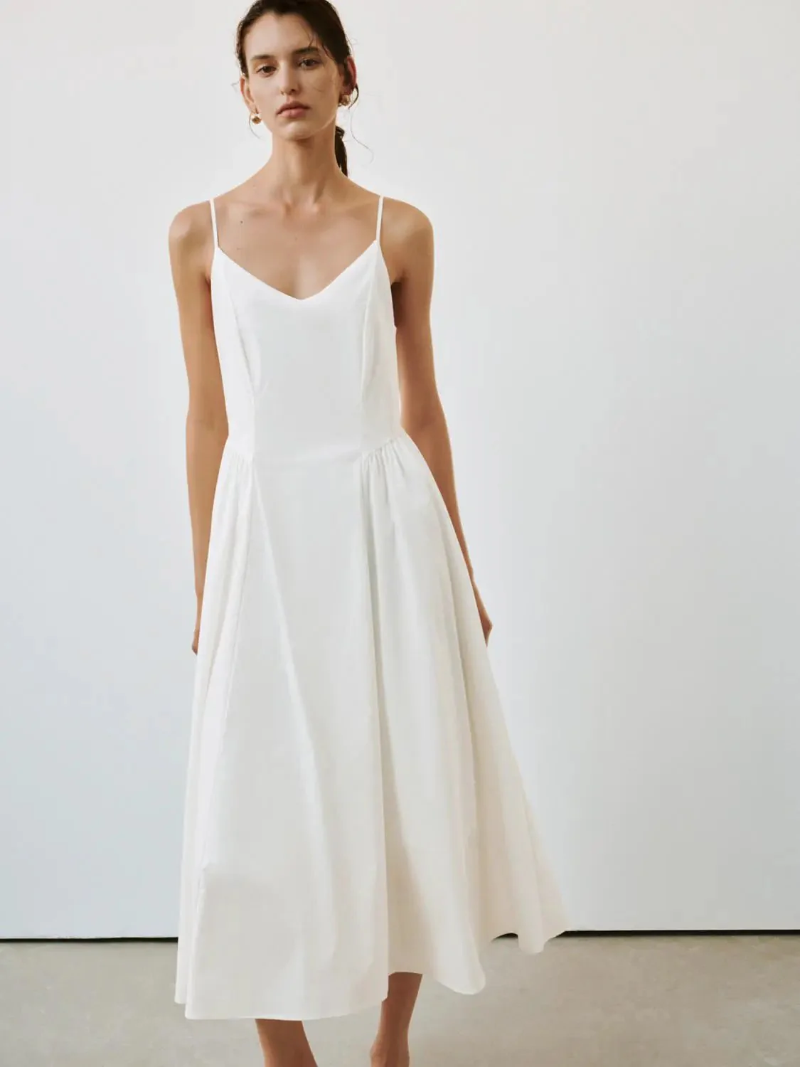 11902-powder-blue-cotton-strappy-shirring-a-line-midi-dress-8.webp Powder Blue Cotton Strappy Shirring A Line Midi Dress