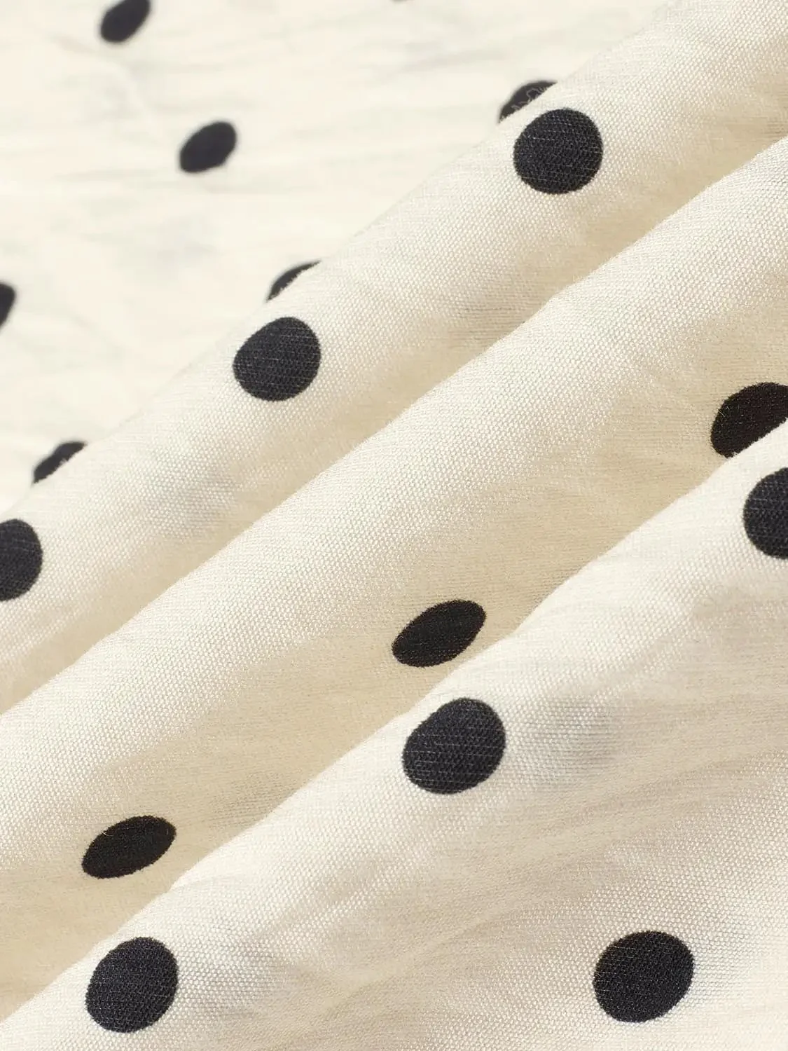 Polka Dot Strappy V-Neck A-Line Midi Dress