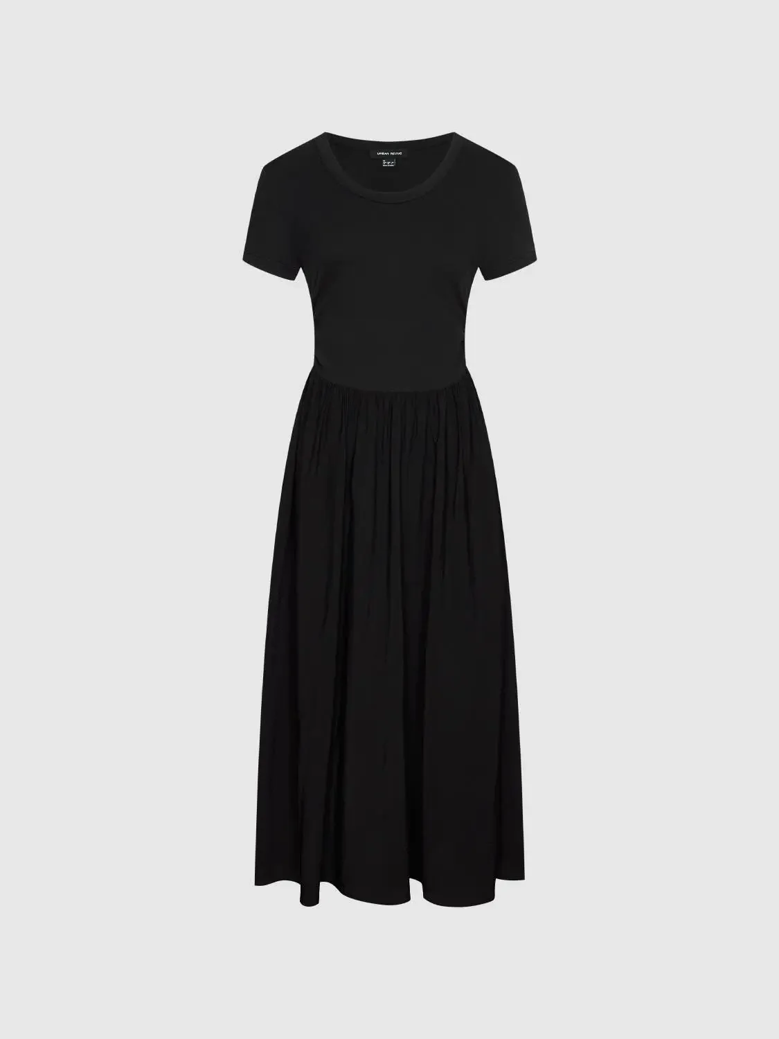 11980-black-cotton-knit-crew-neck-aline-midi-dress-7.webp Black Cotton Knit Crew Neck Aline Midi Dress