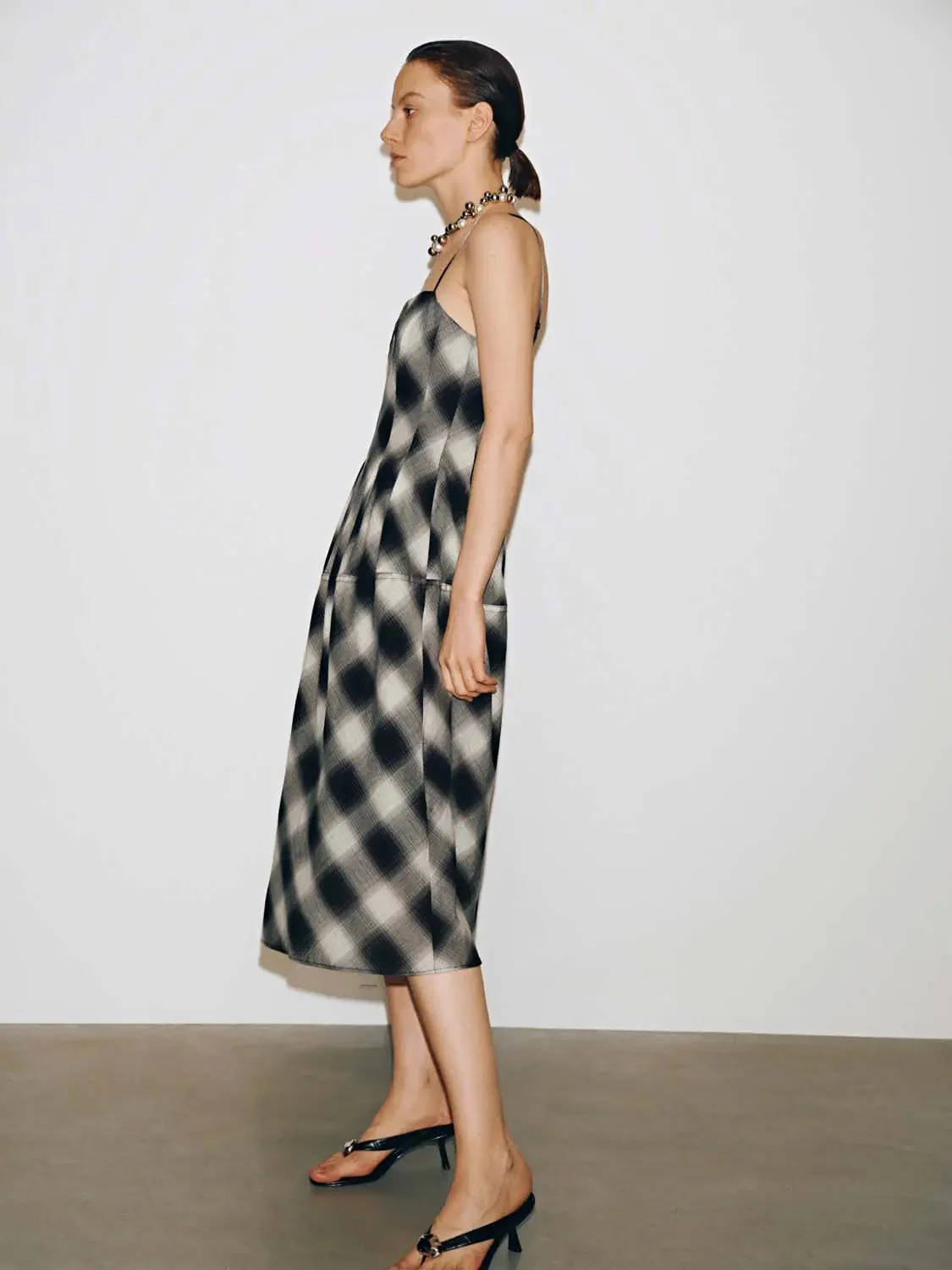 12016-cotton-contrast-check-strappy-a-line-midi-dress-10.webp Cotton Contrast Check Strappy A-Line Midi Dress