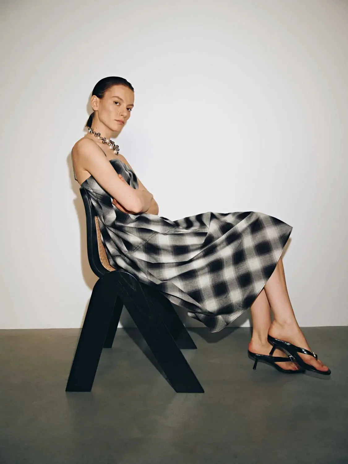 12016-cotton-contrast-check-strappy-a-line-midi-dress-14.webp Cotton Contrast Check Strappy A-Line Midi Dress