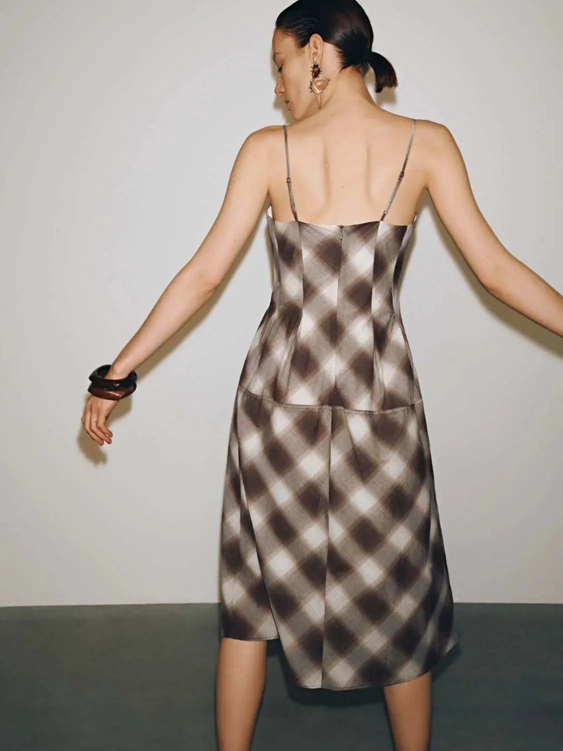 12016-cotton-contrast-check-strappy-a-line-midi-dress-3.webp Cotton Contrast Check Strappy A-Line Midi Dress