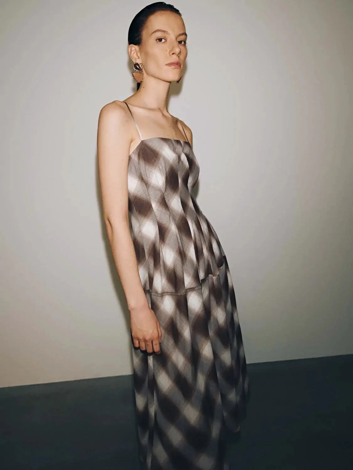 12016-cotton-contrast-check-strappy-a-line-midi-dress-5.webp Cotton Contrast Check Strappy A-Line Midi Dress