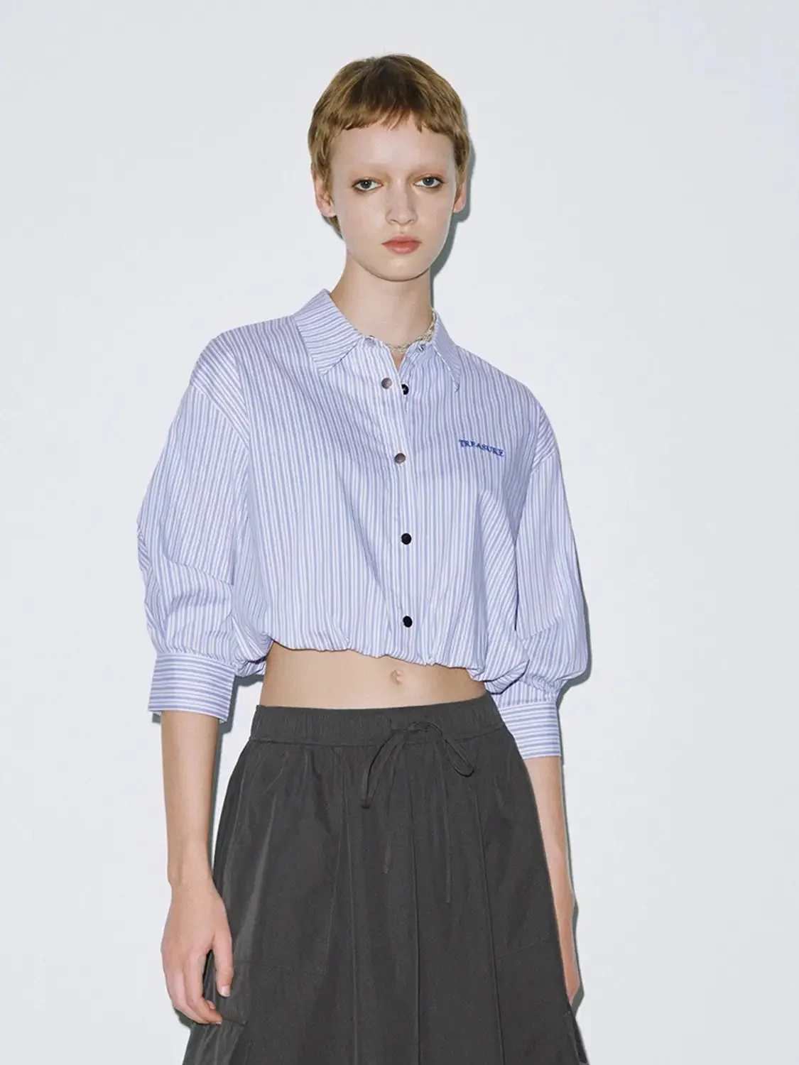 1204-light-blue-cotton-striped-cropped-oversized-shirt-1.webp Light Blue Cotton Striped Cropped Oversized Shirt
