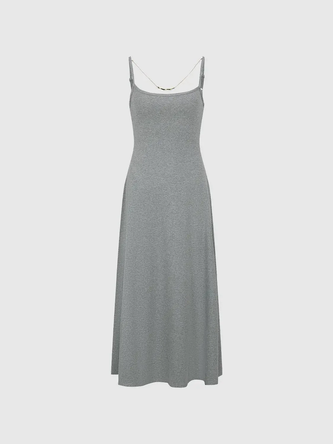 Cotton Blend Strappy A Line Midi Casual Dress