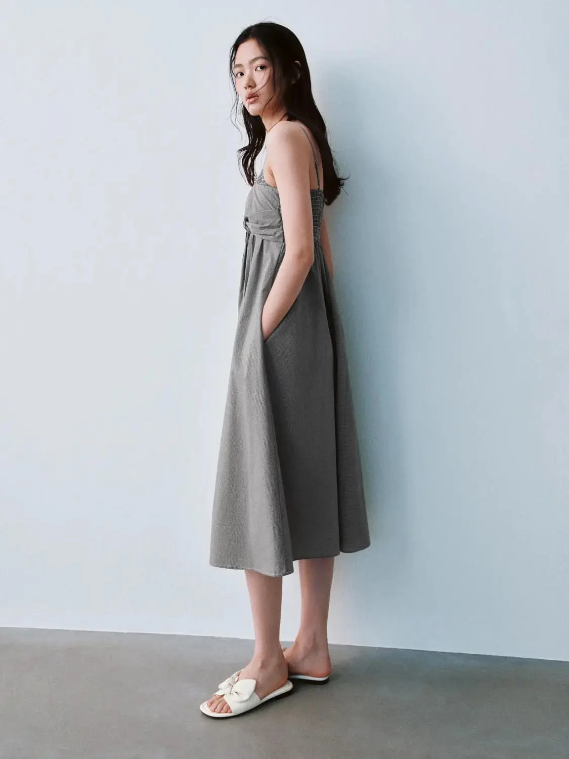 12107-cotton-strappy-bow-tie-front-a-line-midi-dress-13.webp Cotton Strappy Bow Tie Front A-Line Midi Dress