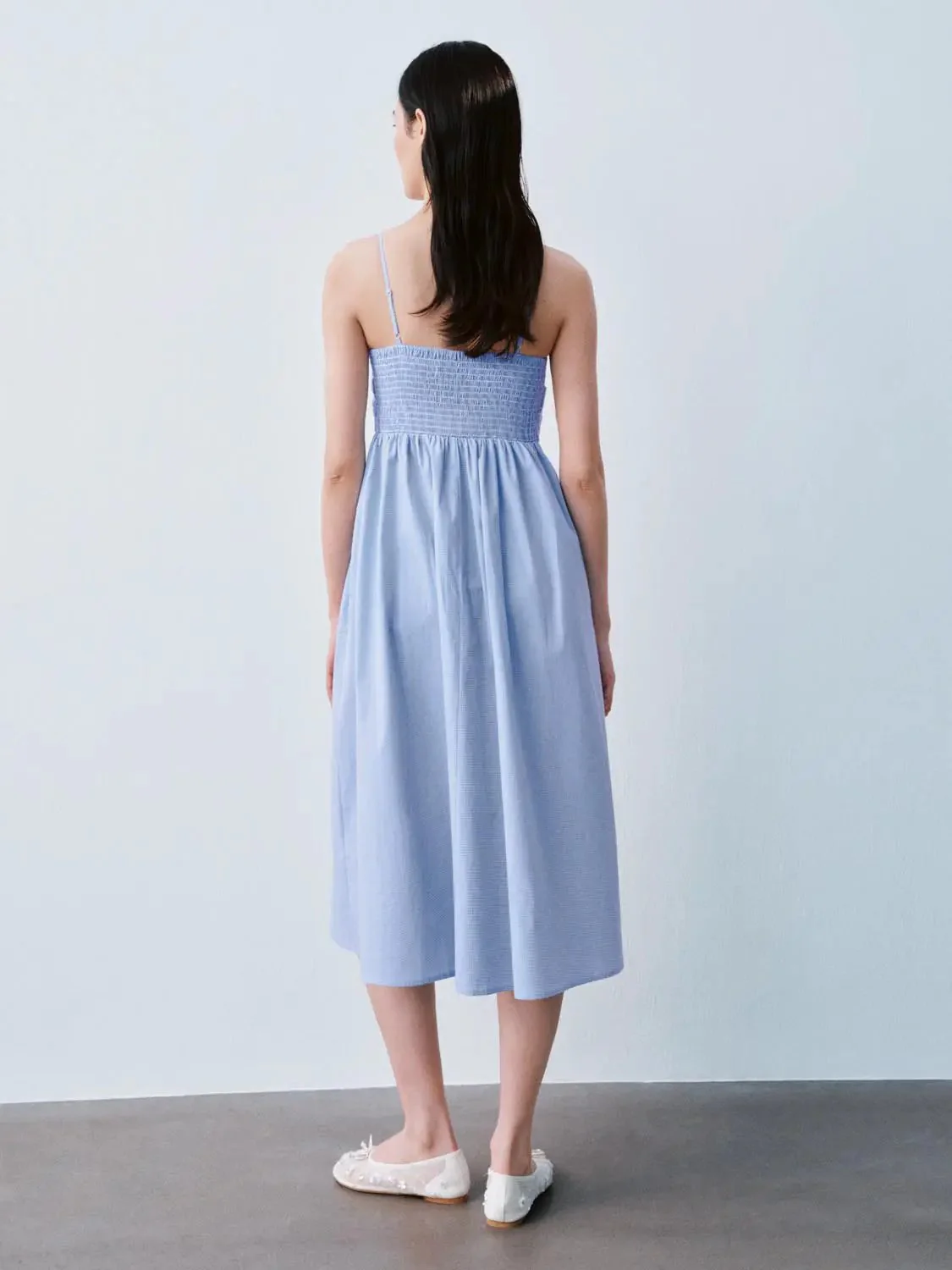 12107-cotton-strappy-bow-tie-front-a-line-midi-dress-5.webp Cotton Strappy Bow Tie Front A-Line Midi Dress