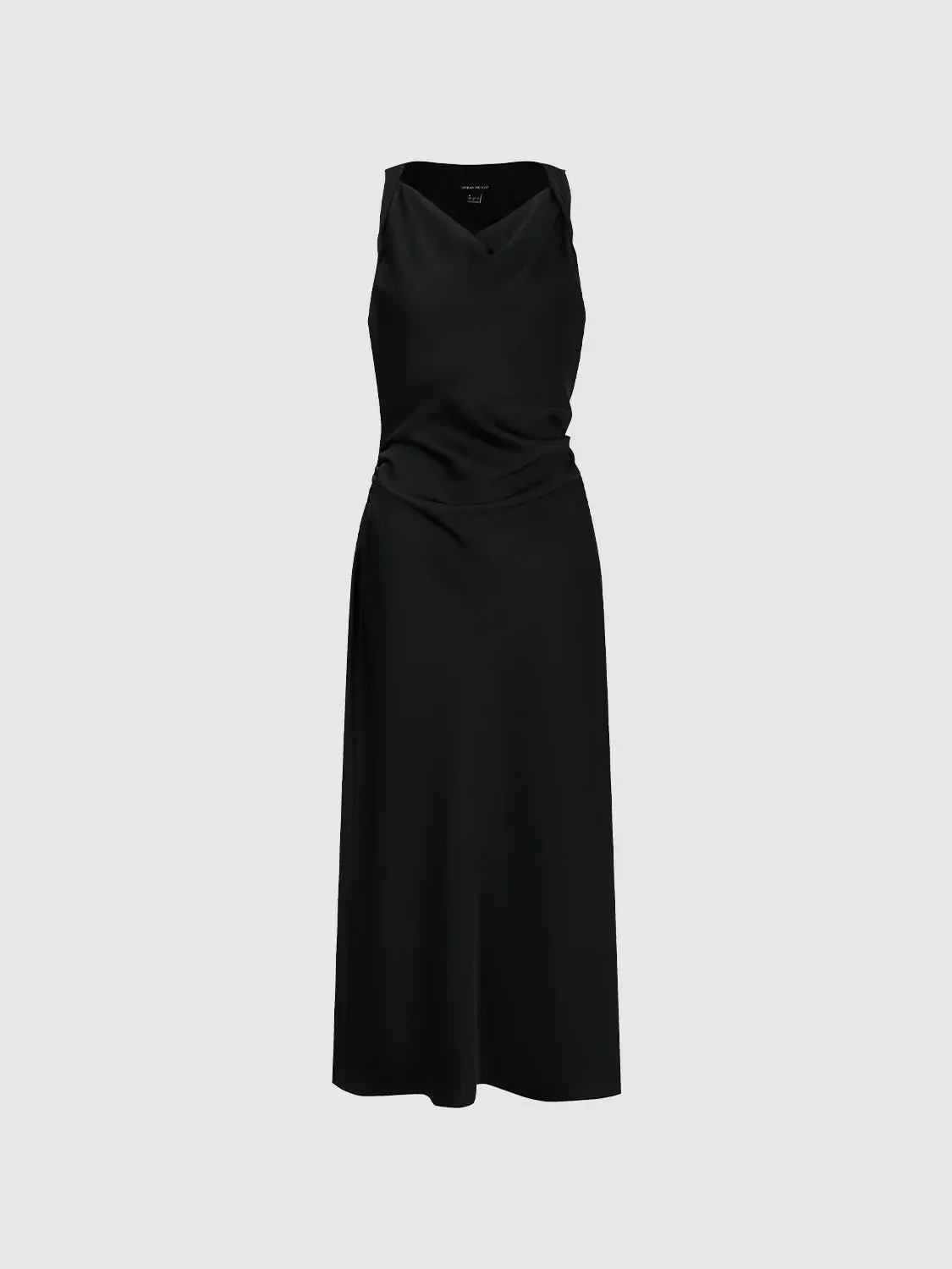 Cowl Neck Sleeveless A Line Midi Stretch Dresses