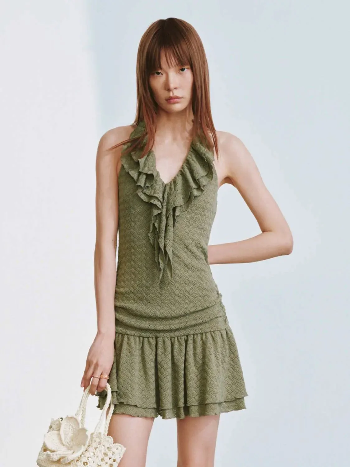 12148-ruffle-collar-sleeveless-a-line-stretch-fabric-mini-dress-9.webp Ruffle Collar Sleeveless A-Line Stretch Fabric Mini Dress
