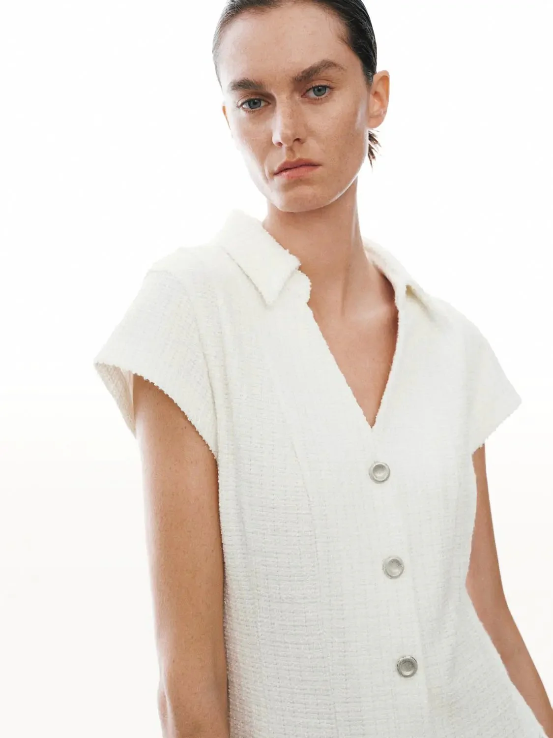 12160-button-detail-cap-sleeve-pleated-a-line-mini-dresses-3.webp Button Detail Cap Sleeve Pleated A-Line Mini Dresses