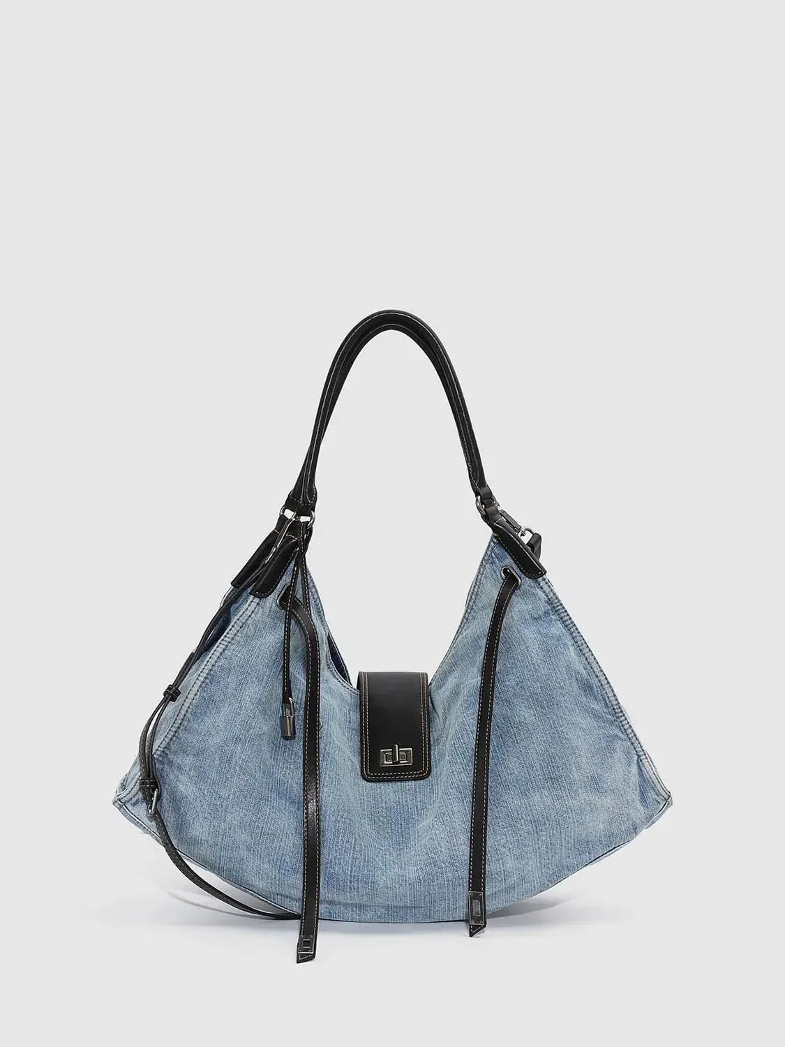 1218-denim-with-leather-trim-and-gradient-details-shoulder-bags-3.webp Denim With Leather Trim And Gradient Details Shoulder Bags