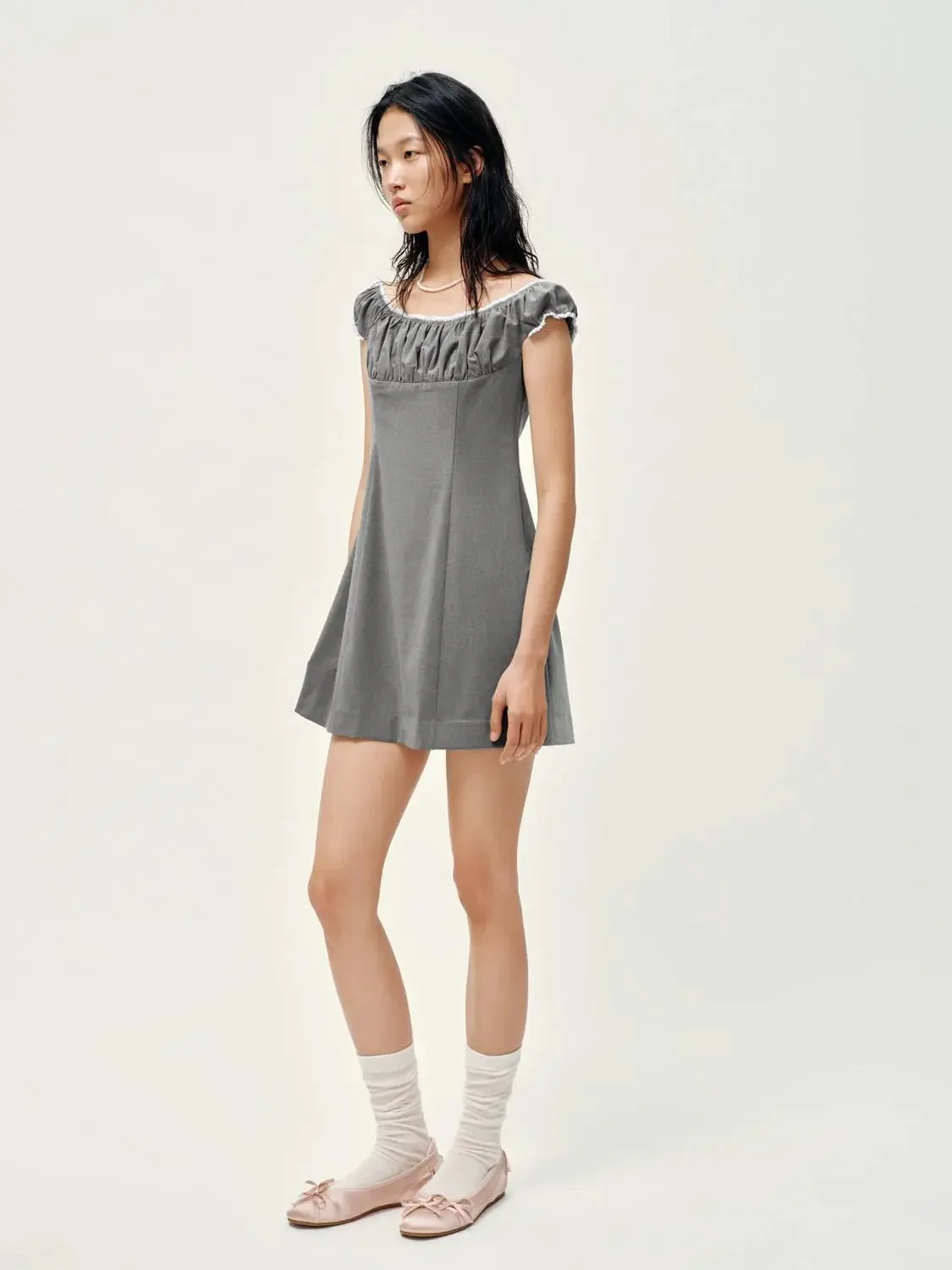 12190-shirring-boat-neck-midi-a-line-soft-woven-dresses-5.webp Shirring Boat Neck Midi A Line Soft Woven Dresses