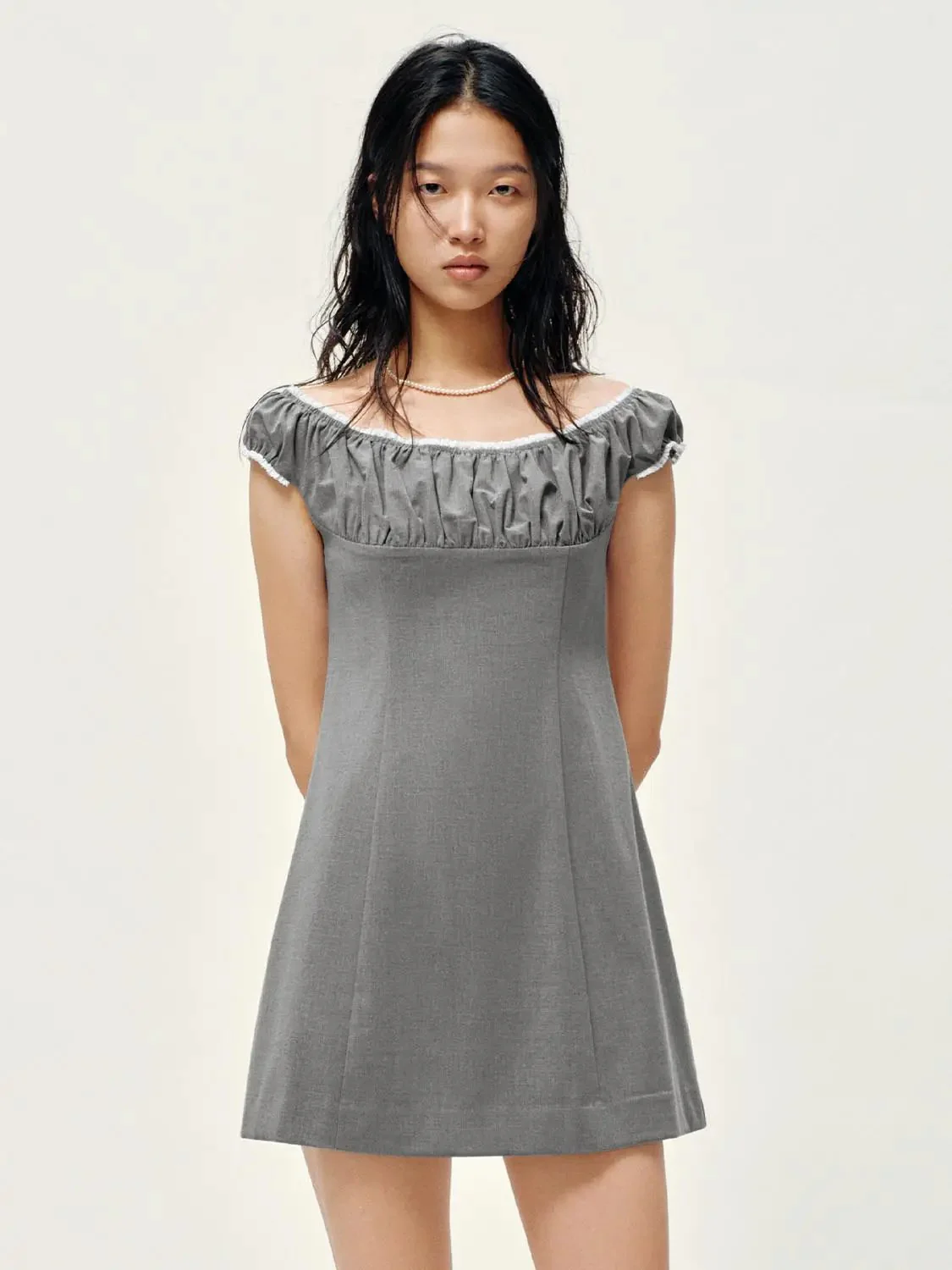 12190-shirring-boat-neck-midi-a-line-soft-woven-dresses-9.webp Shirring Boat Neck Midi A Line Soft Woven Dresses