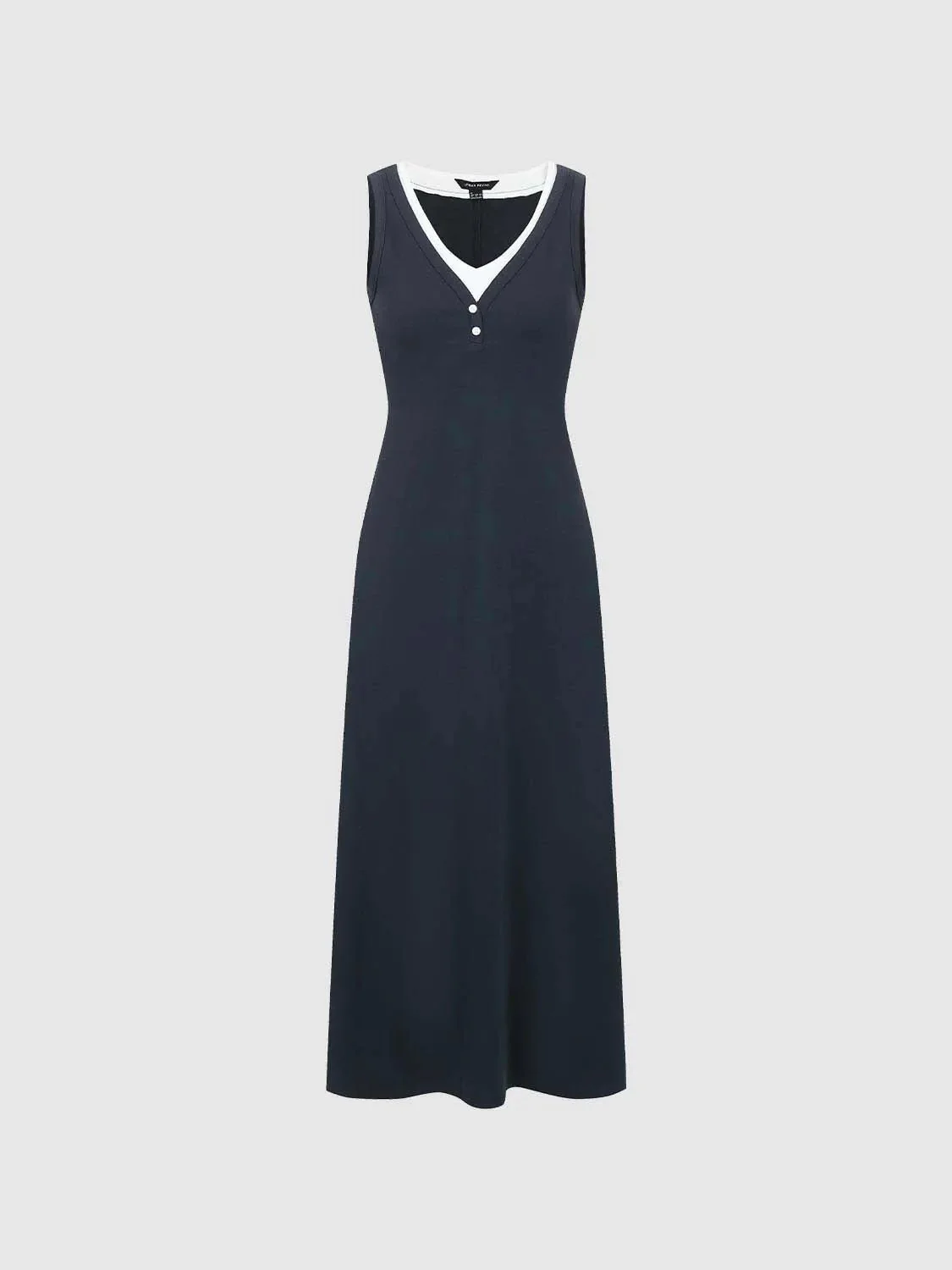 122-navy-sleeveless-a-line-midi-with-white-trim-dress-7.webp Navy Sleeveless A-Line Midi With White Trim Dress