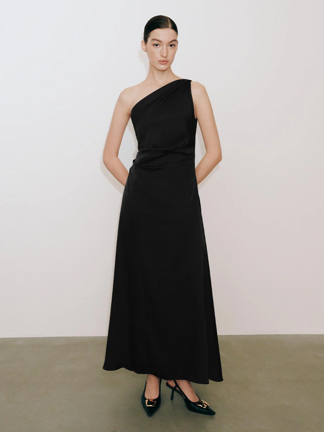 12208-one-shoulder-draped-a-line-midi-evening-dresses-9.webp One Shoulder Draped A Line Midi Evening Dresses