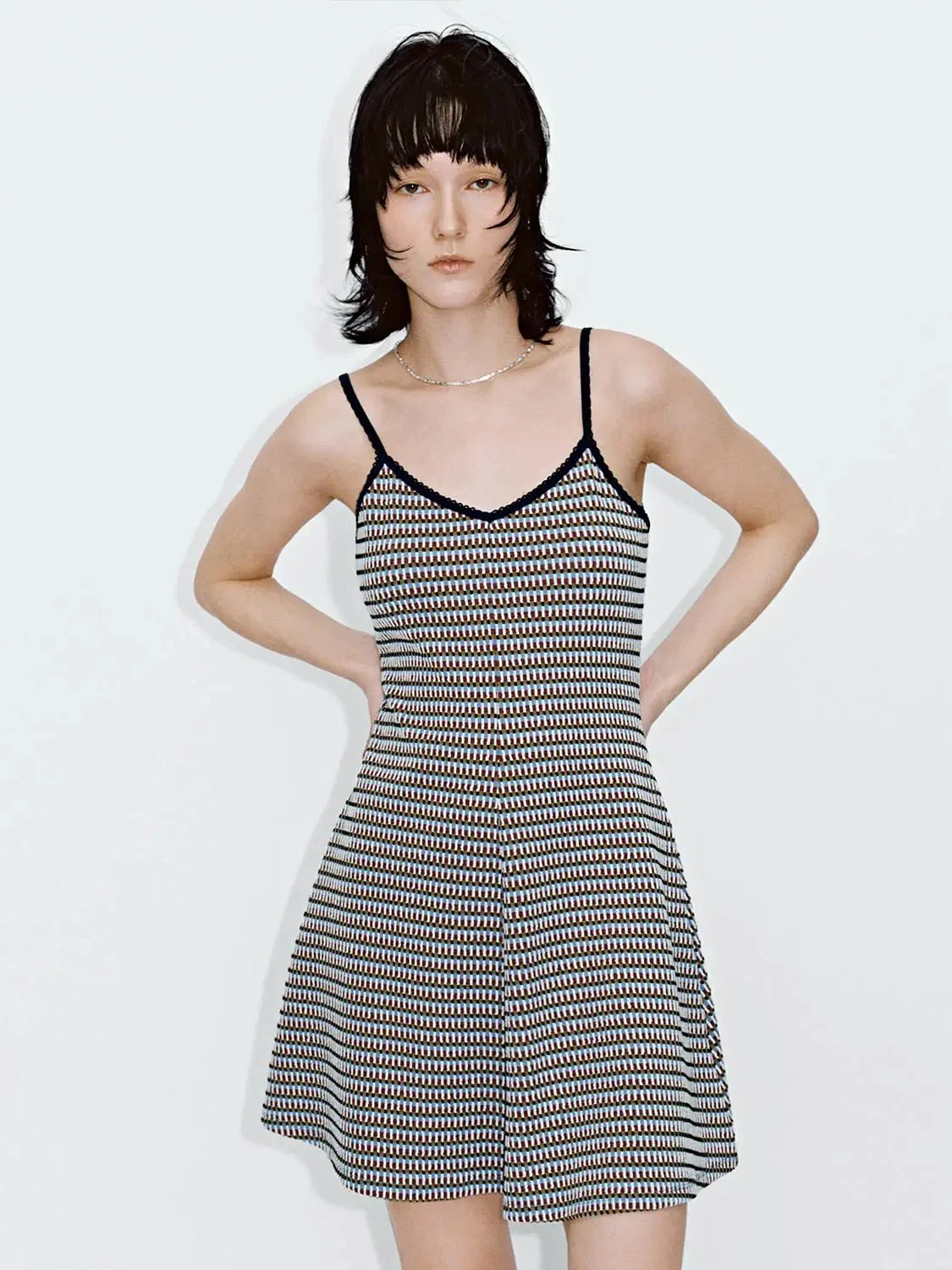 12220-checkered-spaghetti-strap-lace-trim-midi-dress-1.webp Checkered Spaghetti Strap Lace Trim Midi Dress
