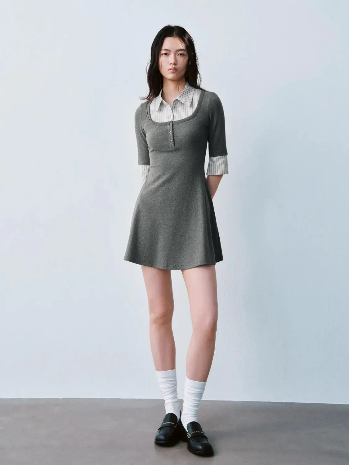 12273-cotton-blend-two-in-one-contrast-striped-aline-dress-5.webp Cotton Blend Two In One Contrast Striped Aline Dress