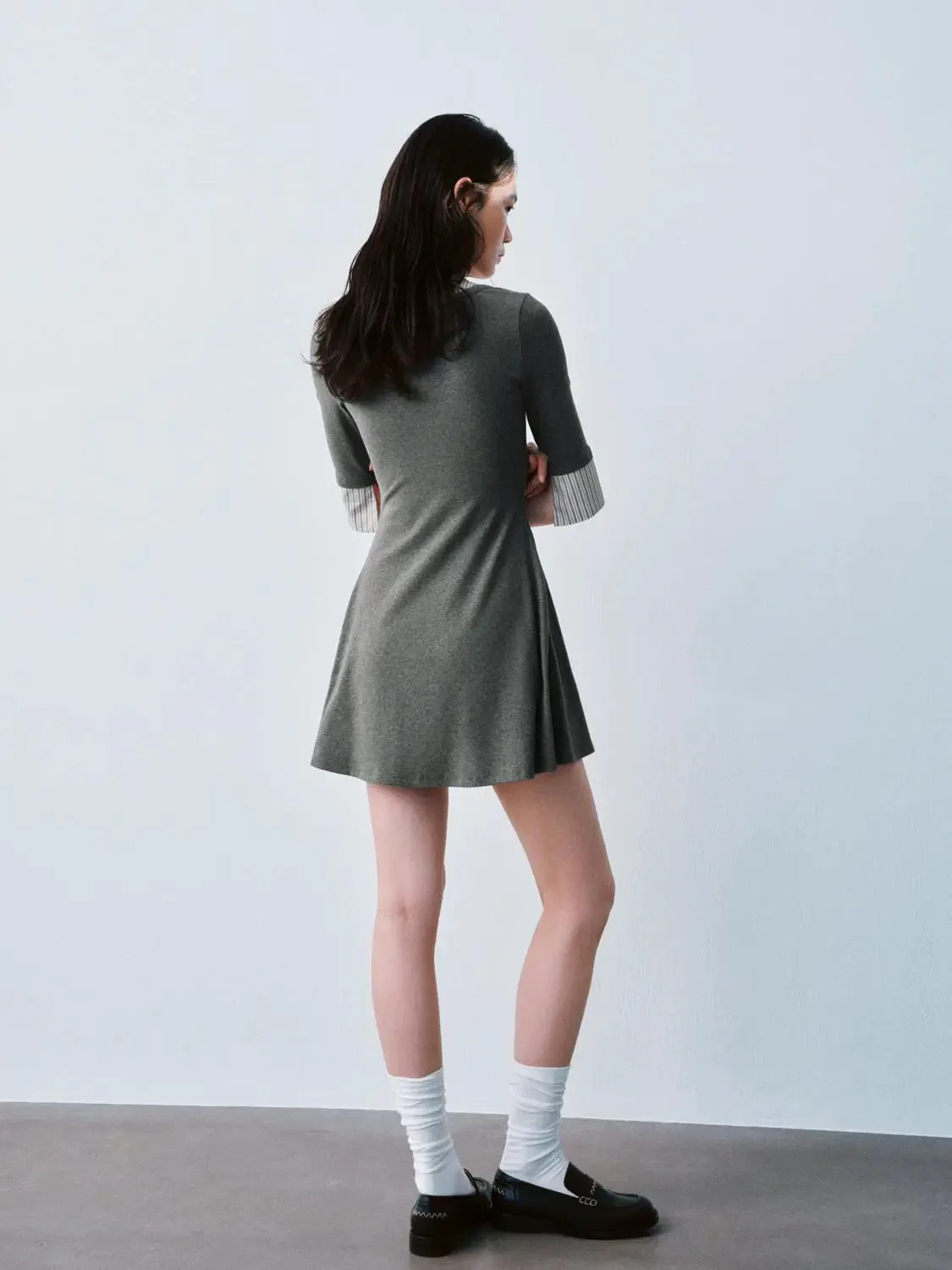 12273-cotton-blend-two-in-one-contrast-striped-aline-dress-6.webp Cotton Blend Two In One Contrast Striped Aline Dress