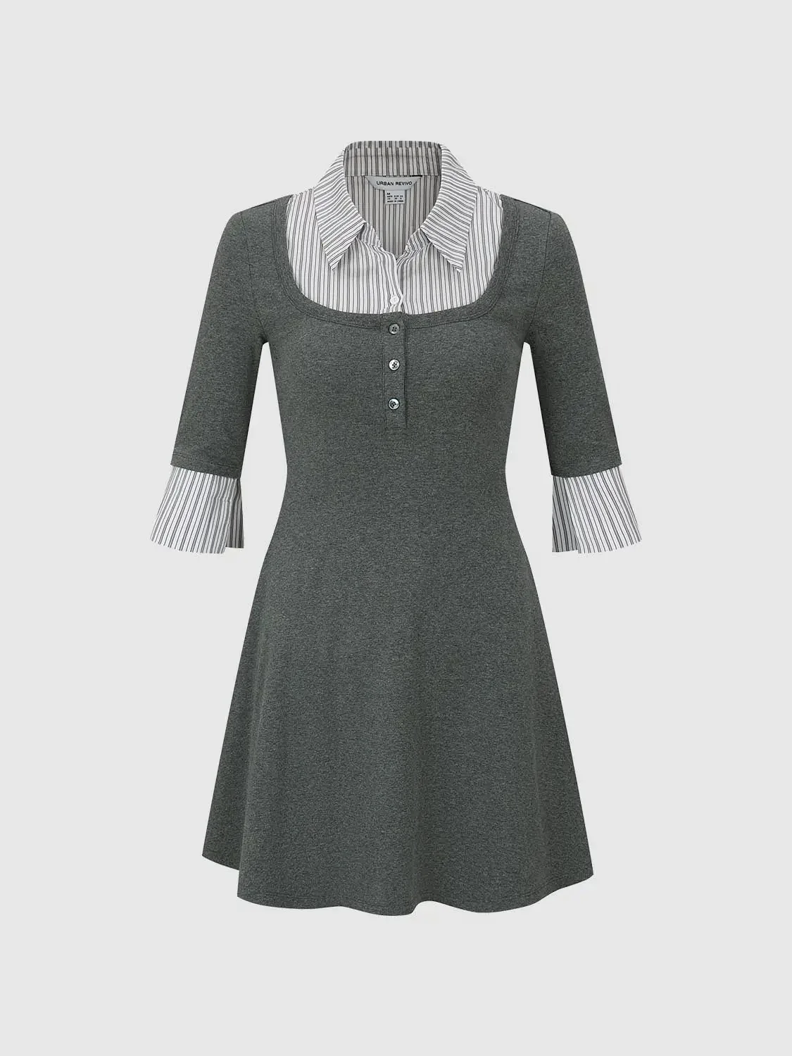 12273-cotton-blend-two-in-one-contrast-striped-aline-dress-7.webp Cotton Blend Two In One Contrast Striped Aline Dress