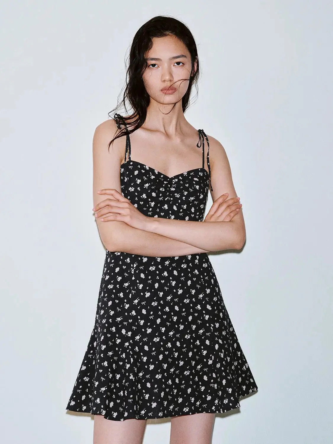 12302-floral-printed-shirring-strappy-cotton-aline-midi-dresses-1.webp Floral Printed Shirring Strappy Cotton Aline Midi Dresses