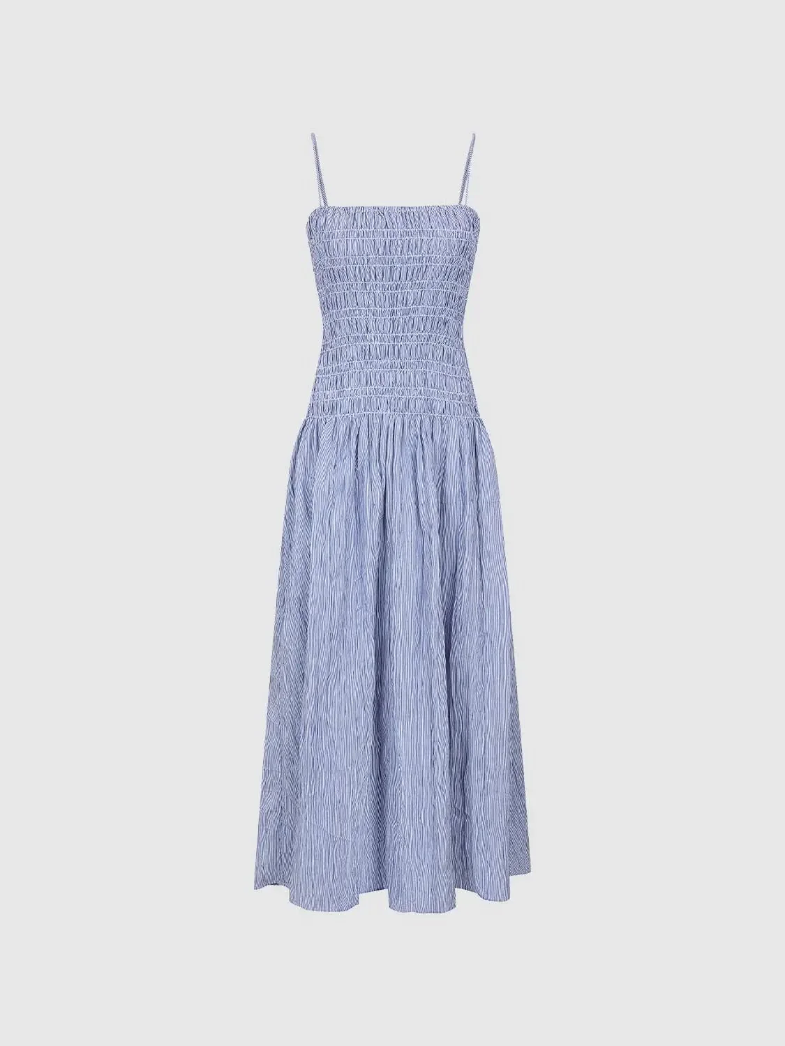 12324-strappy-shirring-detail-aline-textured-midi-dress-7.webp Strappy Shirring Detail Aline Textured Midi Dress