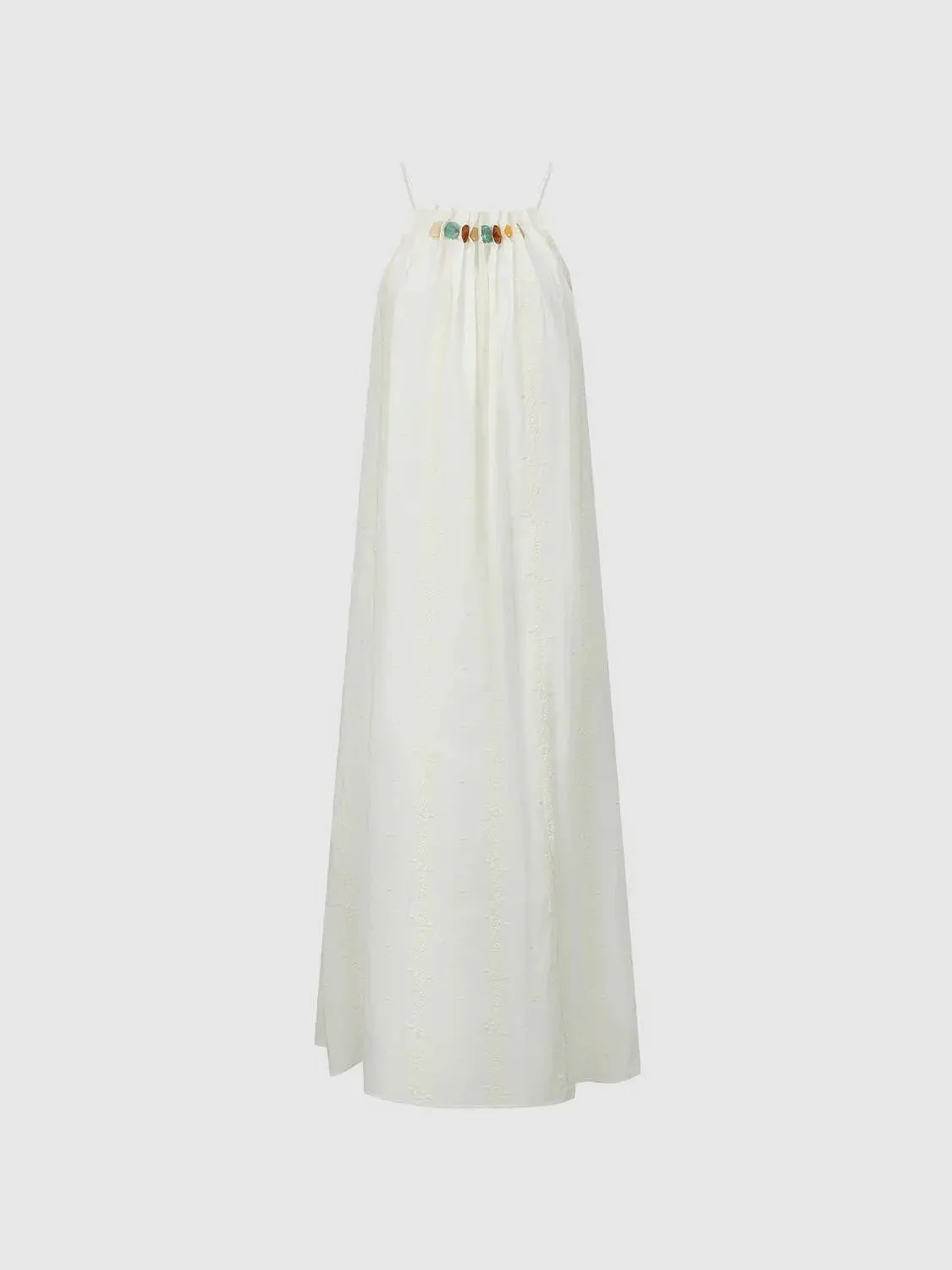 12330-cotton-strappy-beaded-embroidered-a-line-maxi-dress-7.webp Cotton Strappy Beaded Embroidered A Line Maxi Dress