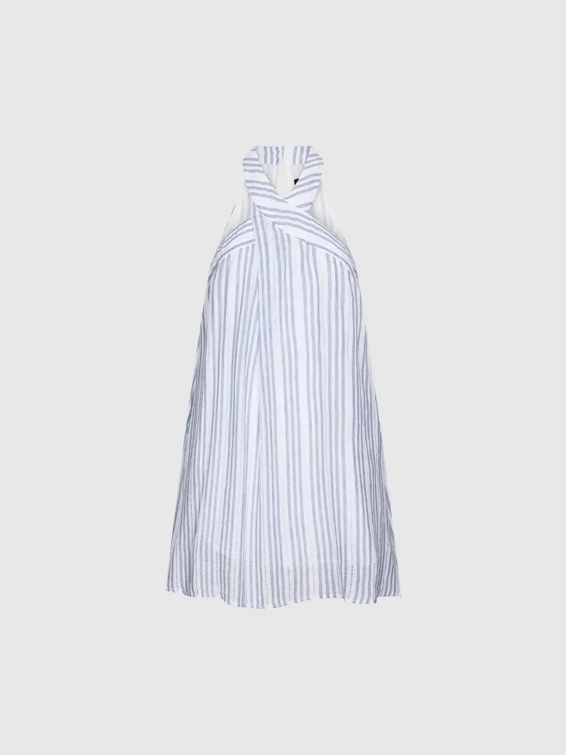 12336-linen-blend-halter-neck-striped-a-line-dresses-7.webp Linen Blend Halter Neck Striped A Line Dresses