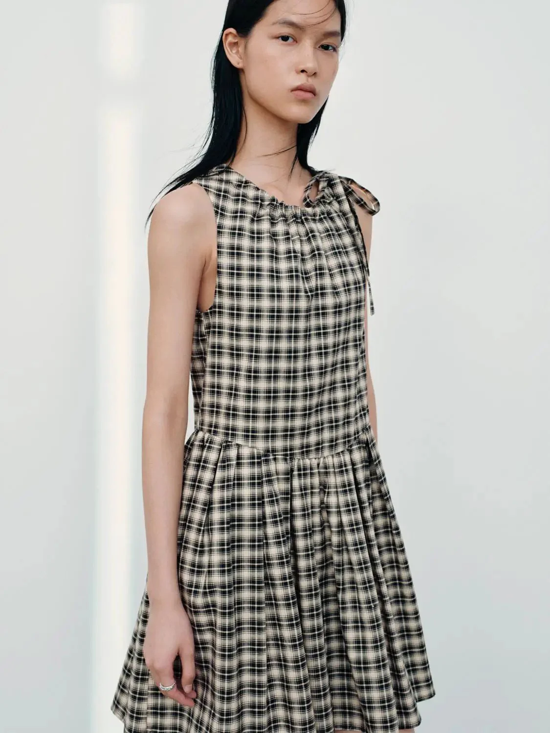 12342-cotton-lyocell-check-plaid-a-line-midi-dress-2.webp Cotton Lyocell Check Plaid A Line Midi Dress