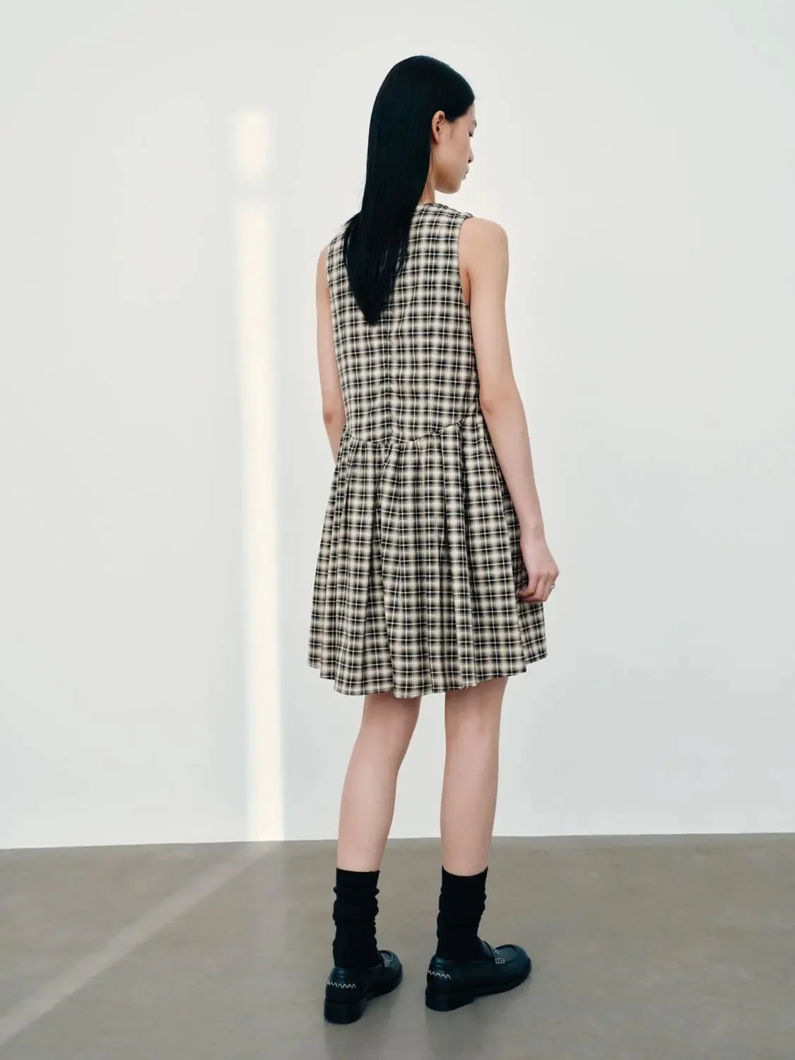 12342-cotton-lyocell-check-plaid-a-line-midi-dress-6.webp Cotton Lyocell Check Plaid A Line Midi Dress
