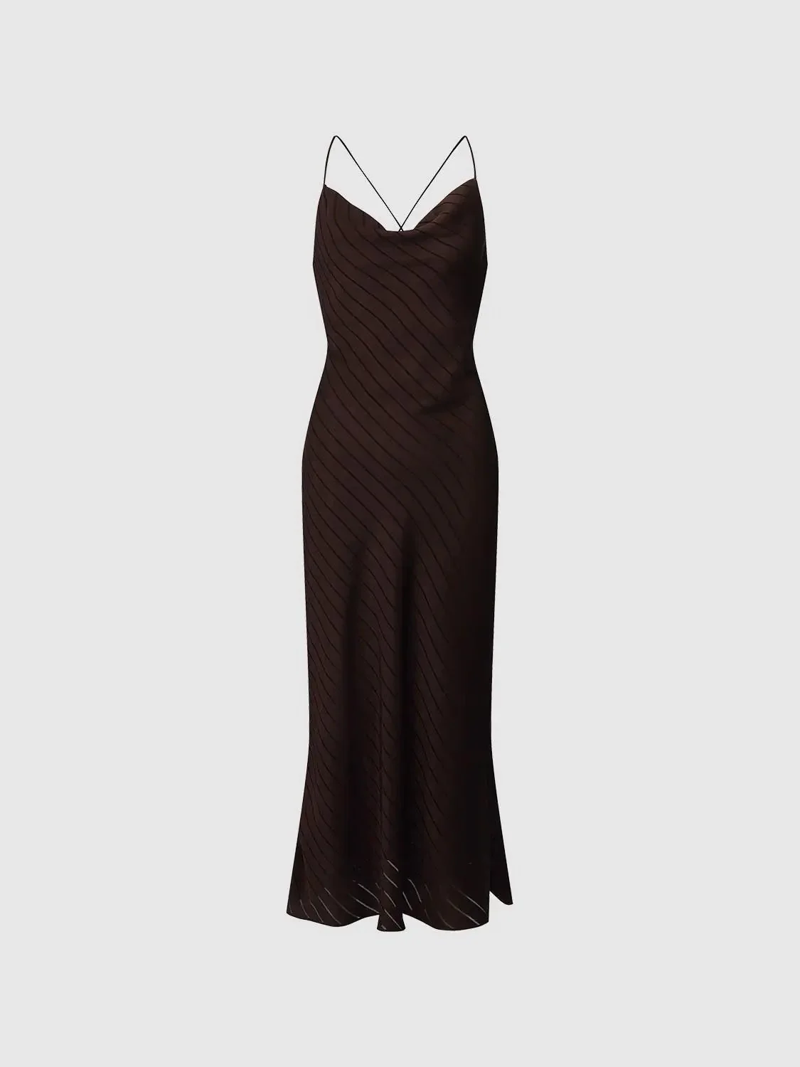 Striped Strappy A-Line Maxi Dress