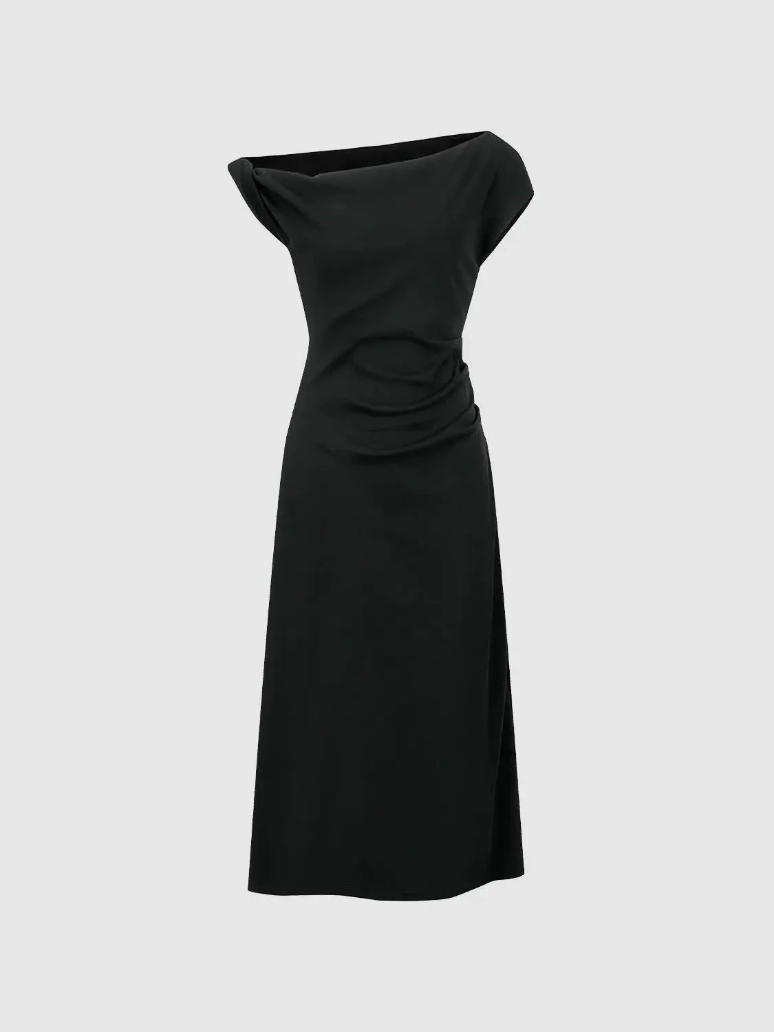 12378-cotton-lyocell-wool-blend-asymmetric-ruched-midi-dress-7.webp Cotton Lyocell Wool Blend Asymmetric Ruched Midi Dress